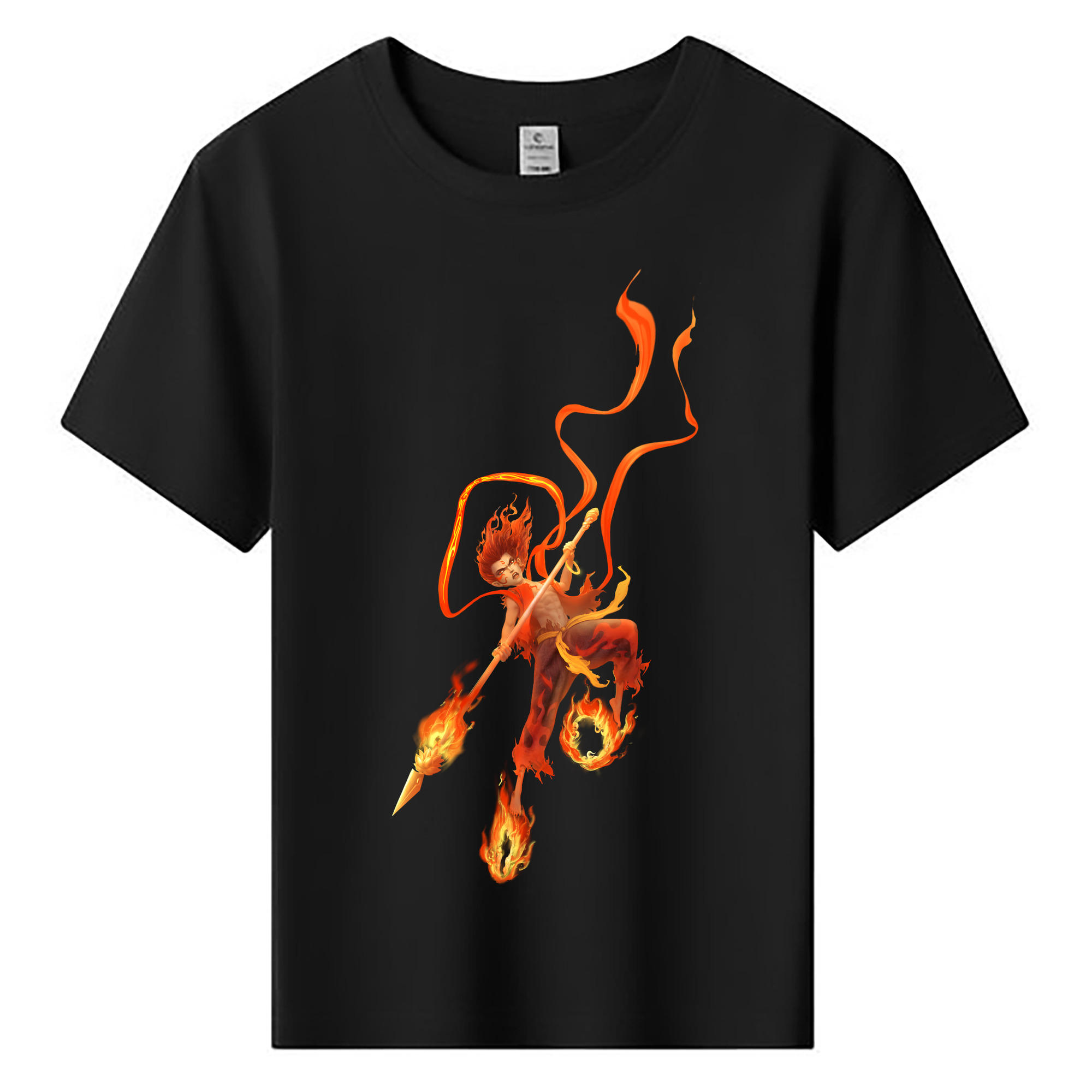 （画像用） Ne Zha 2 ナタ 魔童の大暴れ 綿100％キッズTシャツ（フロントプリント）