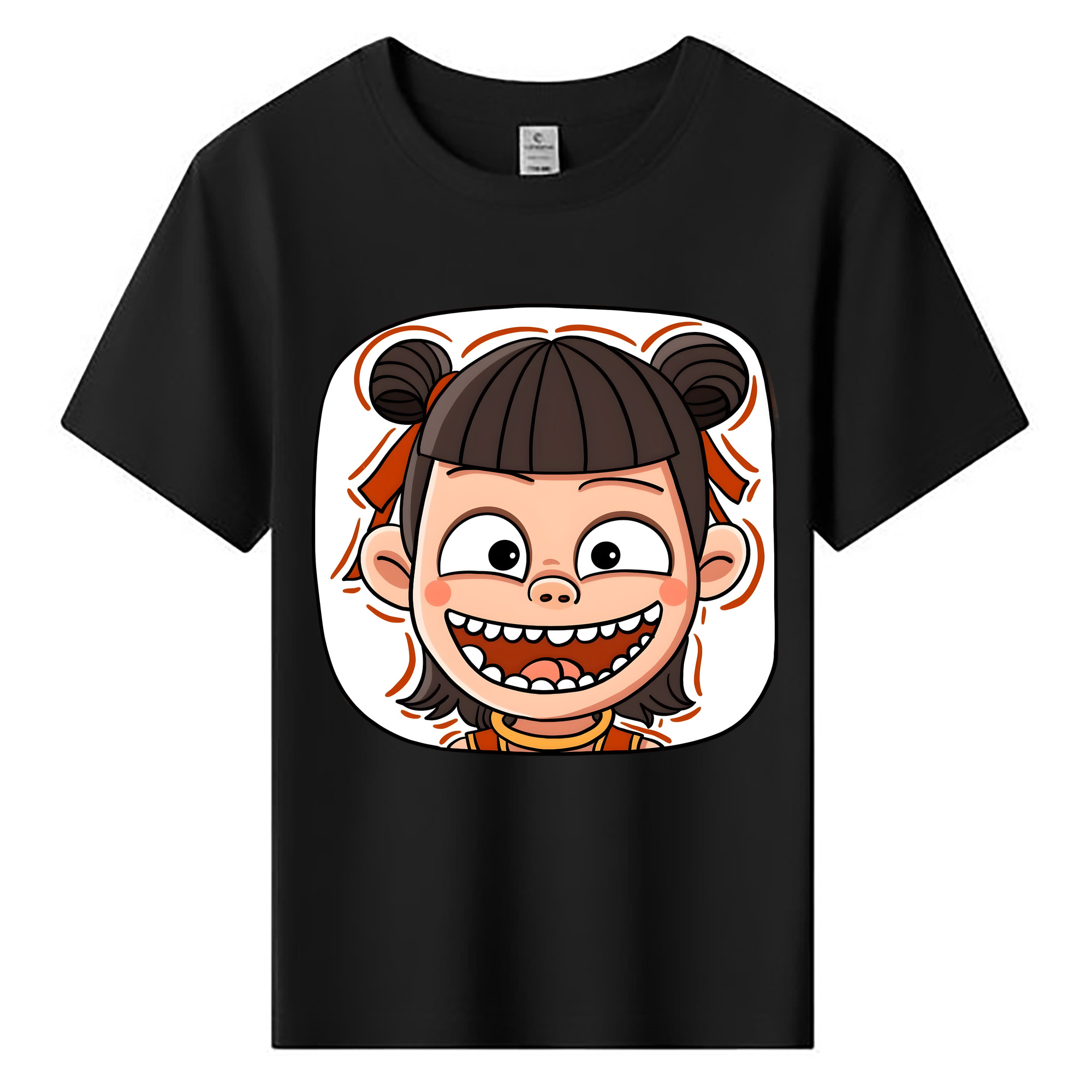 （画像用） Ne Zha 2 ナタ 魔童の大暴れ 綿100％キッズTシャツ（フロントプリント）