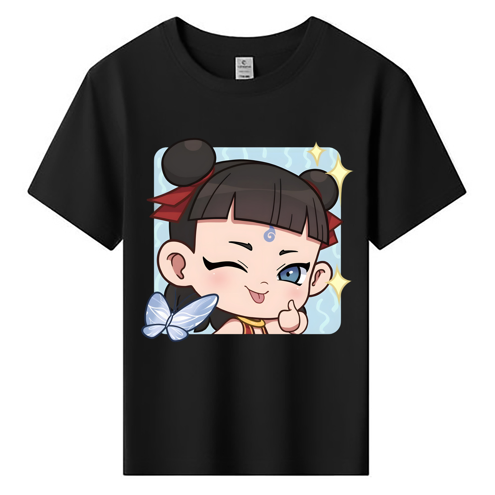 （画像用） Ne Zha 2 ナタ 魔童の大暴れ 綿100％キッズTシャツ（フロントプリント）
