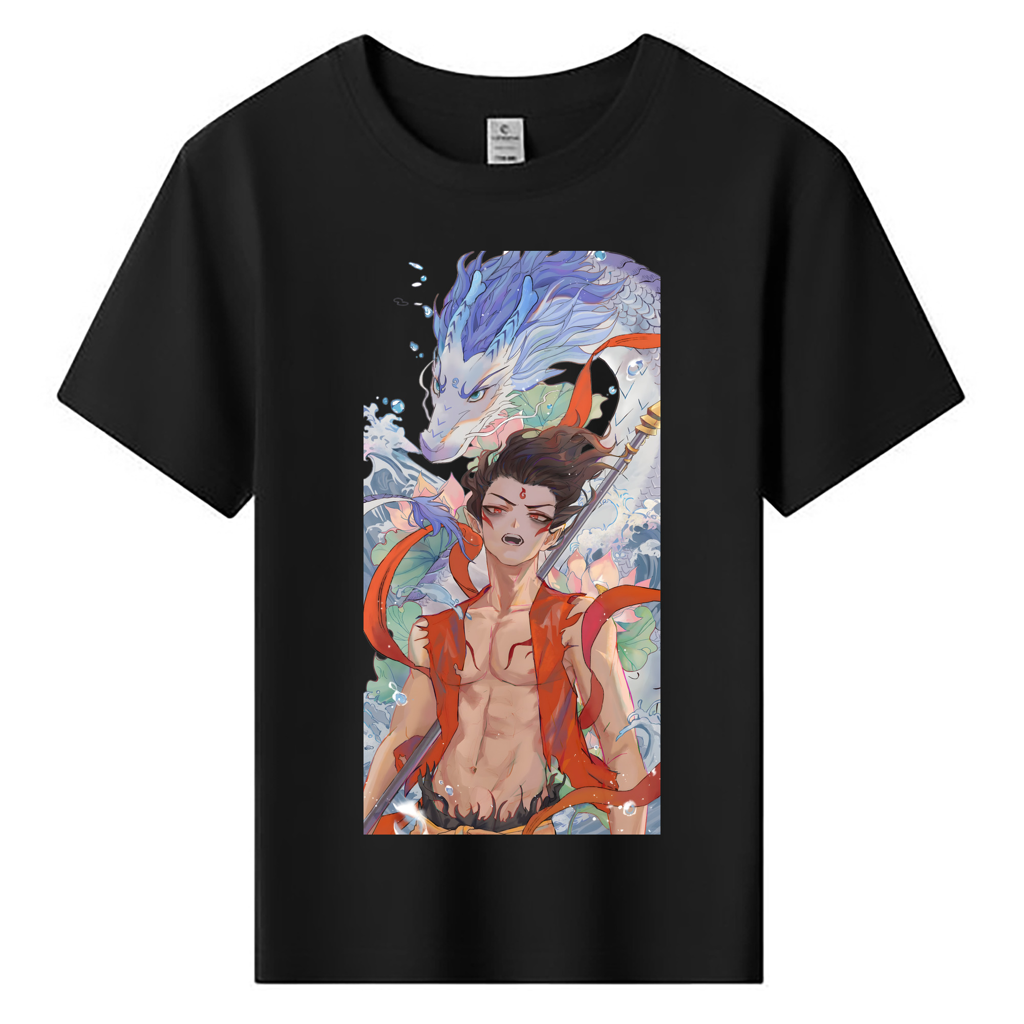 （画像用） Ne Zha 2 ナタ 魔童の大暴れ 綿100％キッズTシャツ（フロントプリント）