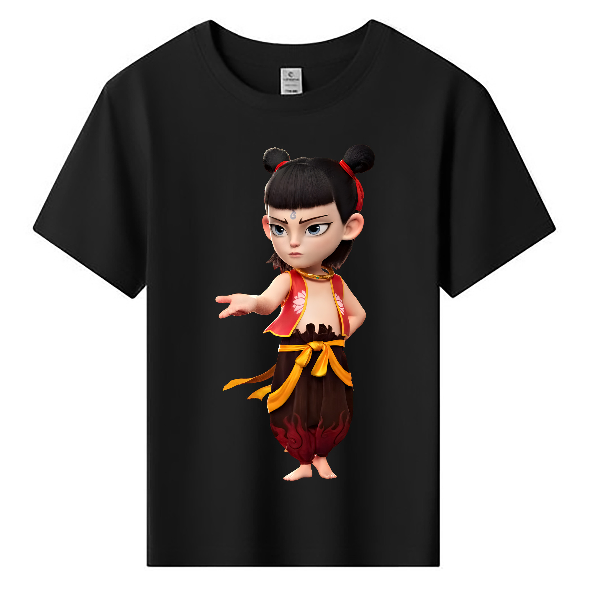 （画像用） Ne Zha 2 ナタ 魔童の大暴れ 綿100％キッズTシャツ（フロントプリント）