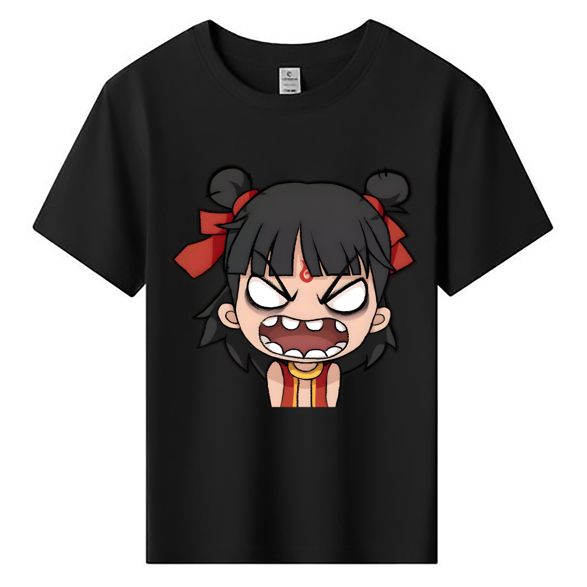 （画像用） Ne Zha 2 ナタ 魔童の大暴れ 綿100％キッズTシャツ（フロントプリント）