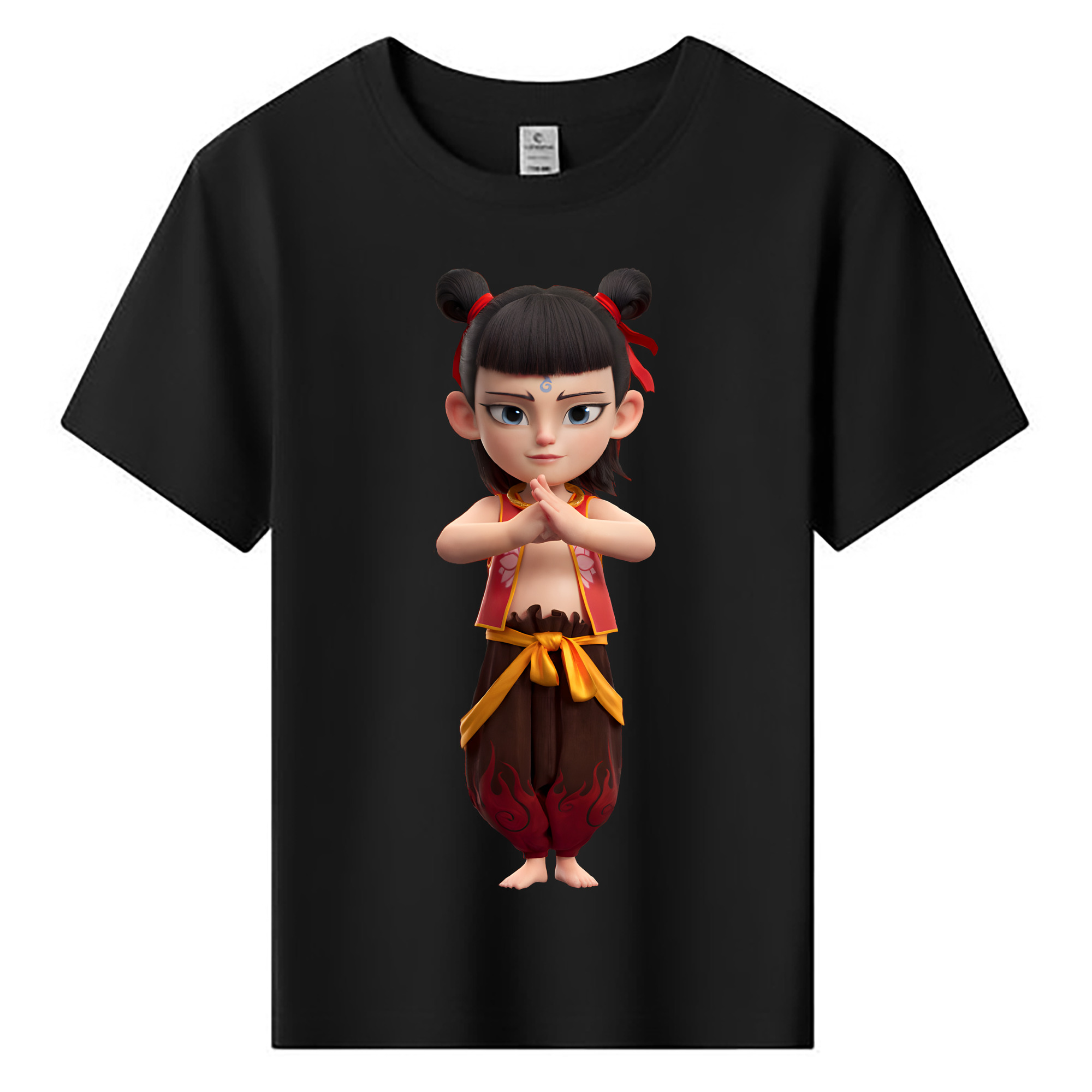 （画像用） Ne Zha 2 ナタ 魔童の大暴れ 綿100％キッズTシャツ（フロントプリント）