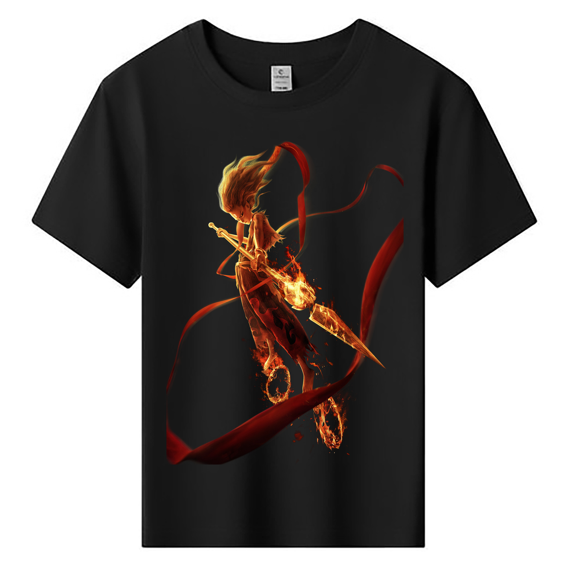 （画像用） Ne Zha 2 ナタ 魔童の大暴れ 綿100％キッズTシャツ（フロントプリント）