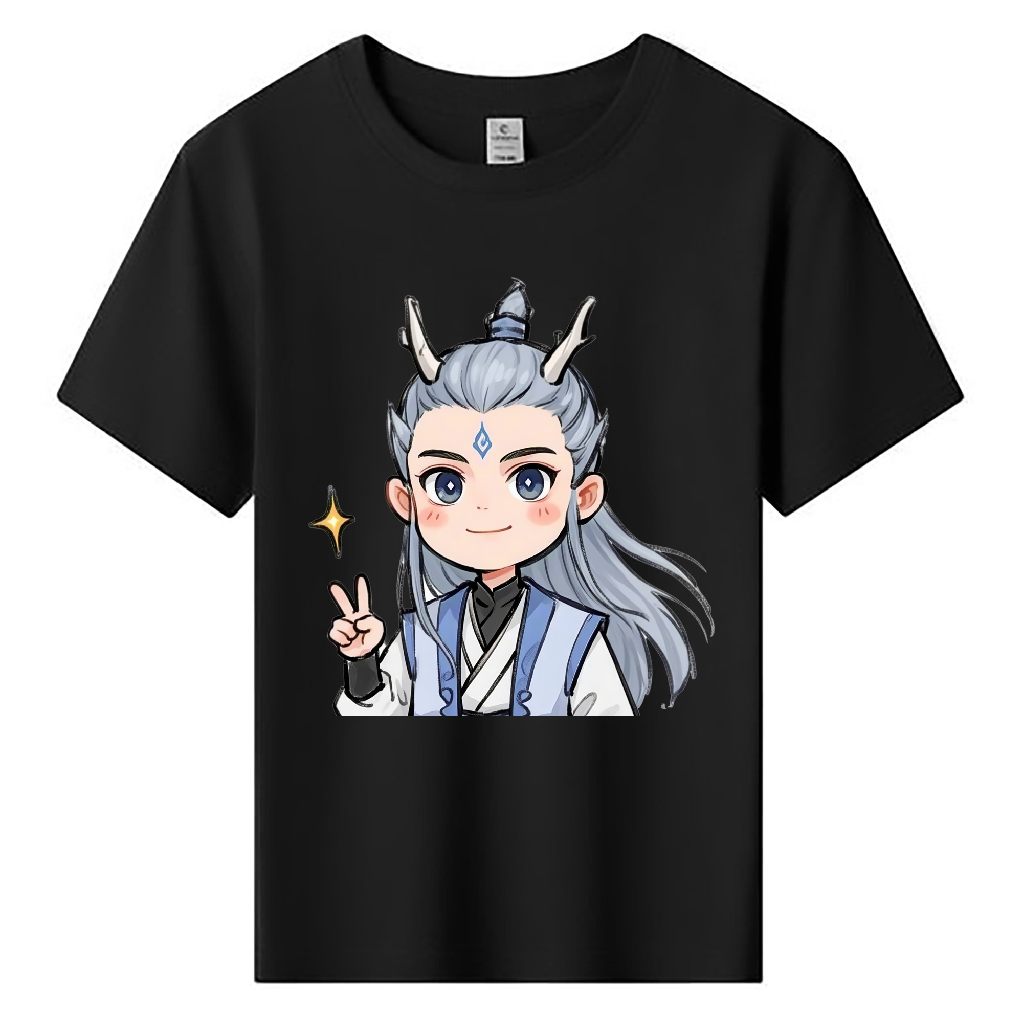 （画像用） Ne Zha 2 ナタ 魔童の大暴れ 綿100％キッズTシャツ（フロントプリント）