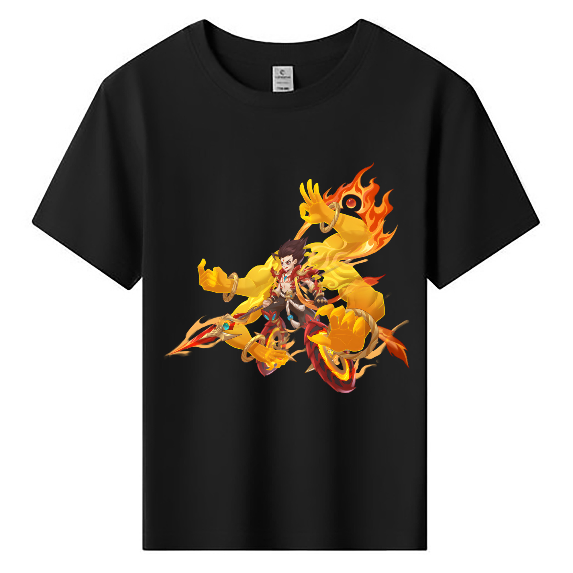 （画像用） Ne Zha 2 ナタ 魔童の大暴れ 綿100％キッズTシャツ（フロントプリント）