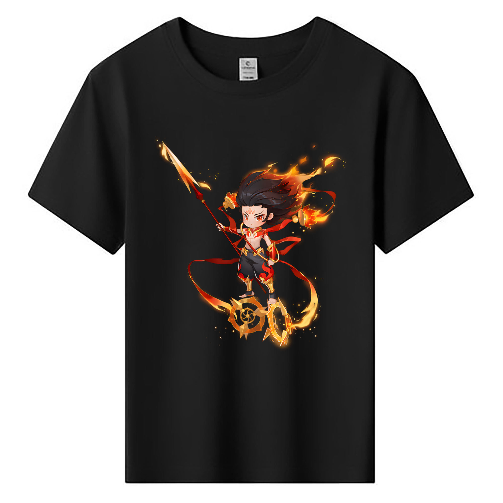 （画像用） Ne Zha 2 ナタ 魔童の大暴れ 綿100％キッズTシャツ（フロントプリント）