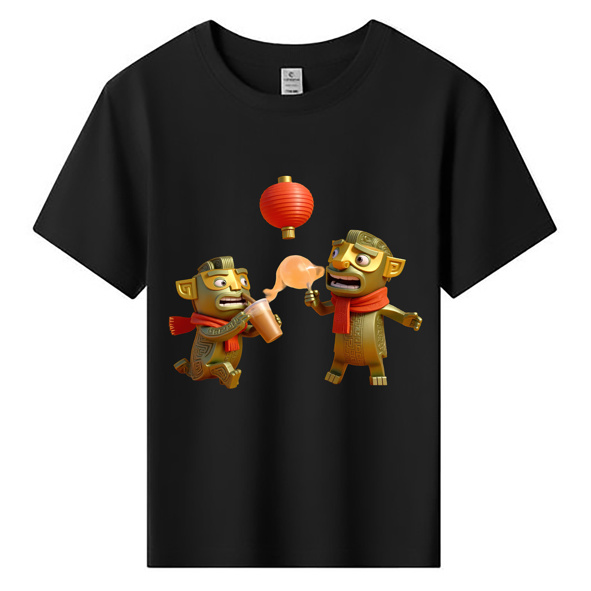 （画像用） Ne Zha 2 ナタ 魔童の大暴れ 綿100％キッズTシャツ（フロントプリント）