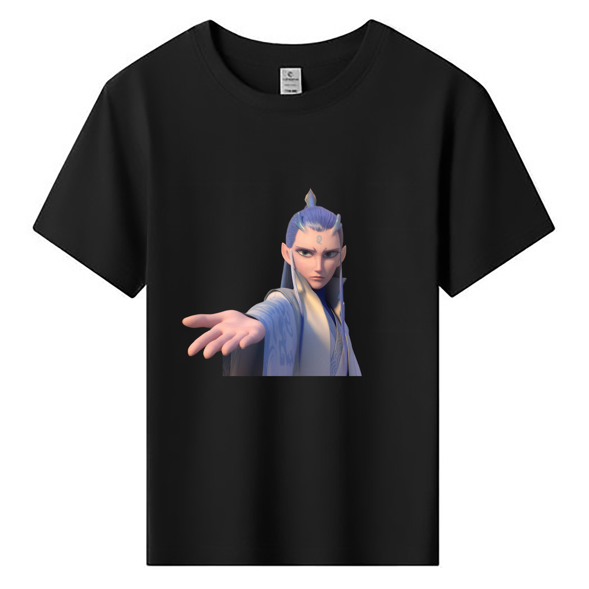（画像用） Ne Zha 2 ナタ 魔童の大暴れ 綿100％キッズTシャツ（フロントプリント）