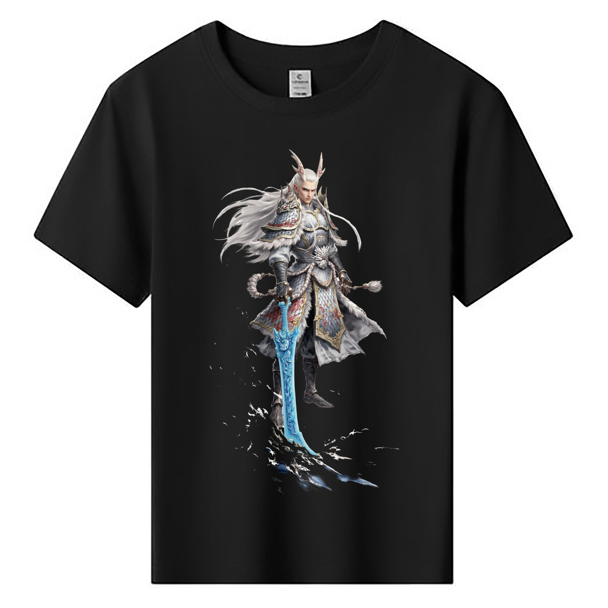 （画像用） Ne Zha 2 ナタ 魔童の大暴れ 綿100％キッズTシャツ（フロントプリント）