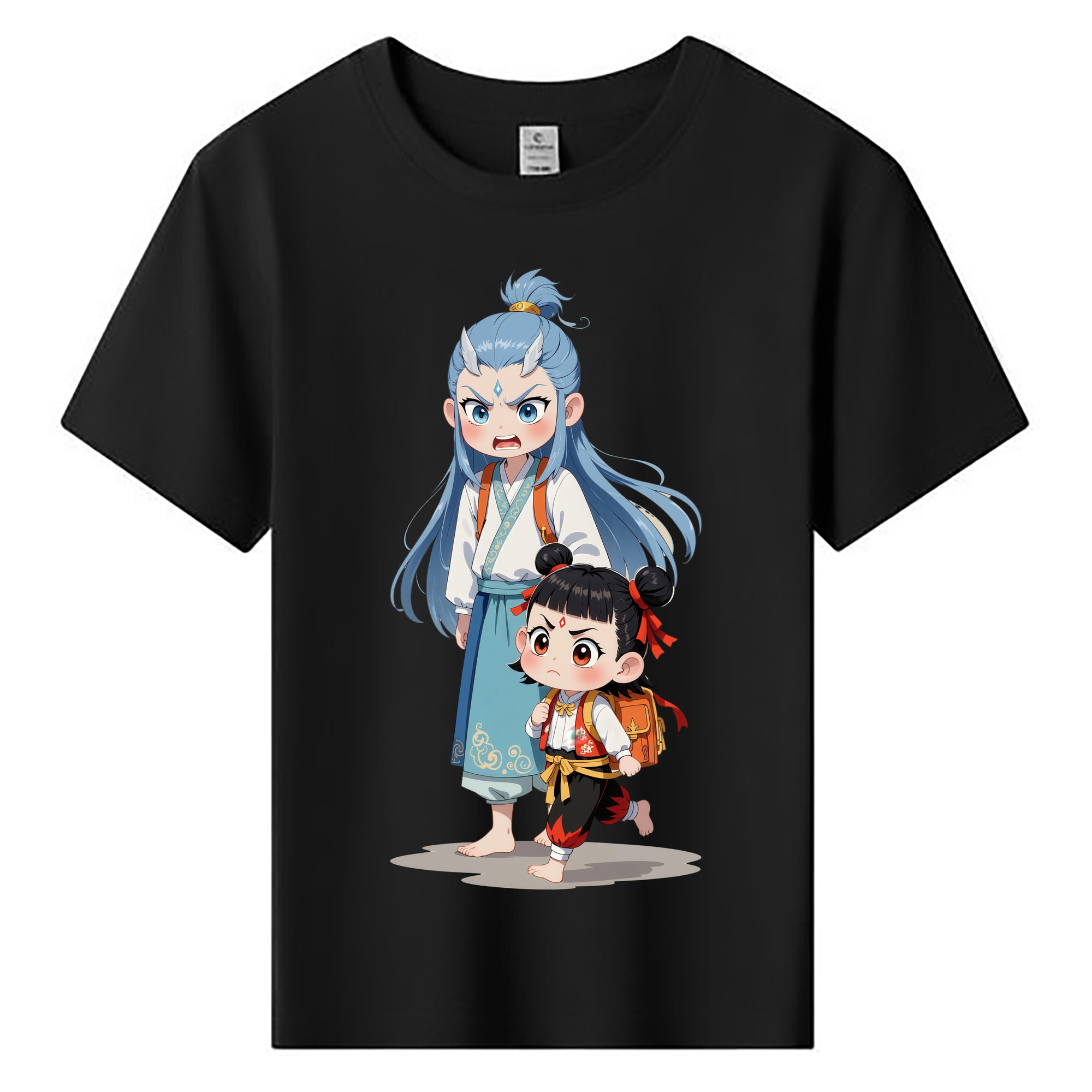 （画像用） Ne Zha 2 ナタ 魔童の大暴れ 綿100％キッズTシャツ（フロントプリント）