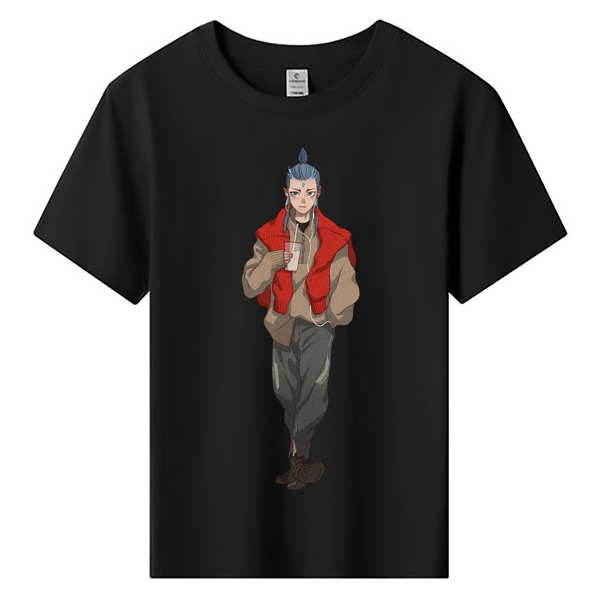 （画像用） Ne Zha 2 ナタ 魔童の大暴れ 綿100％キッズTシャツ（フロントプリント）