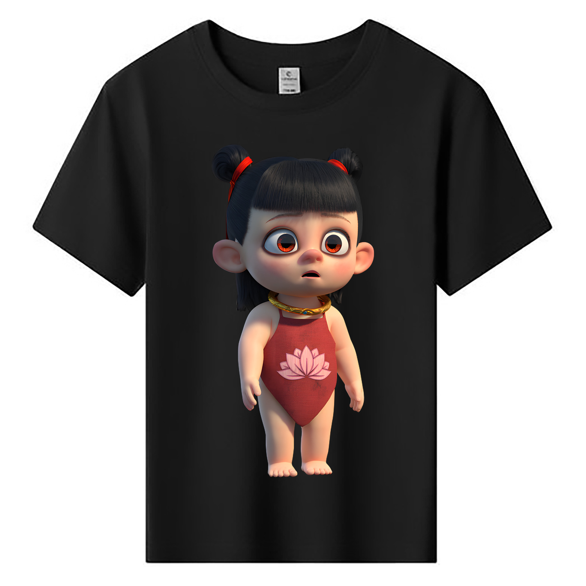 （画像用） Ne Zha 2 ナタ 魔童の大暴れ 綿100％キッズTシャツ（フロントプリント）