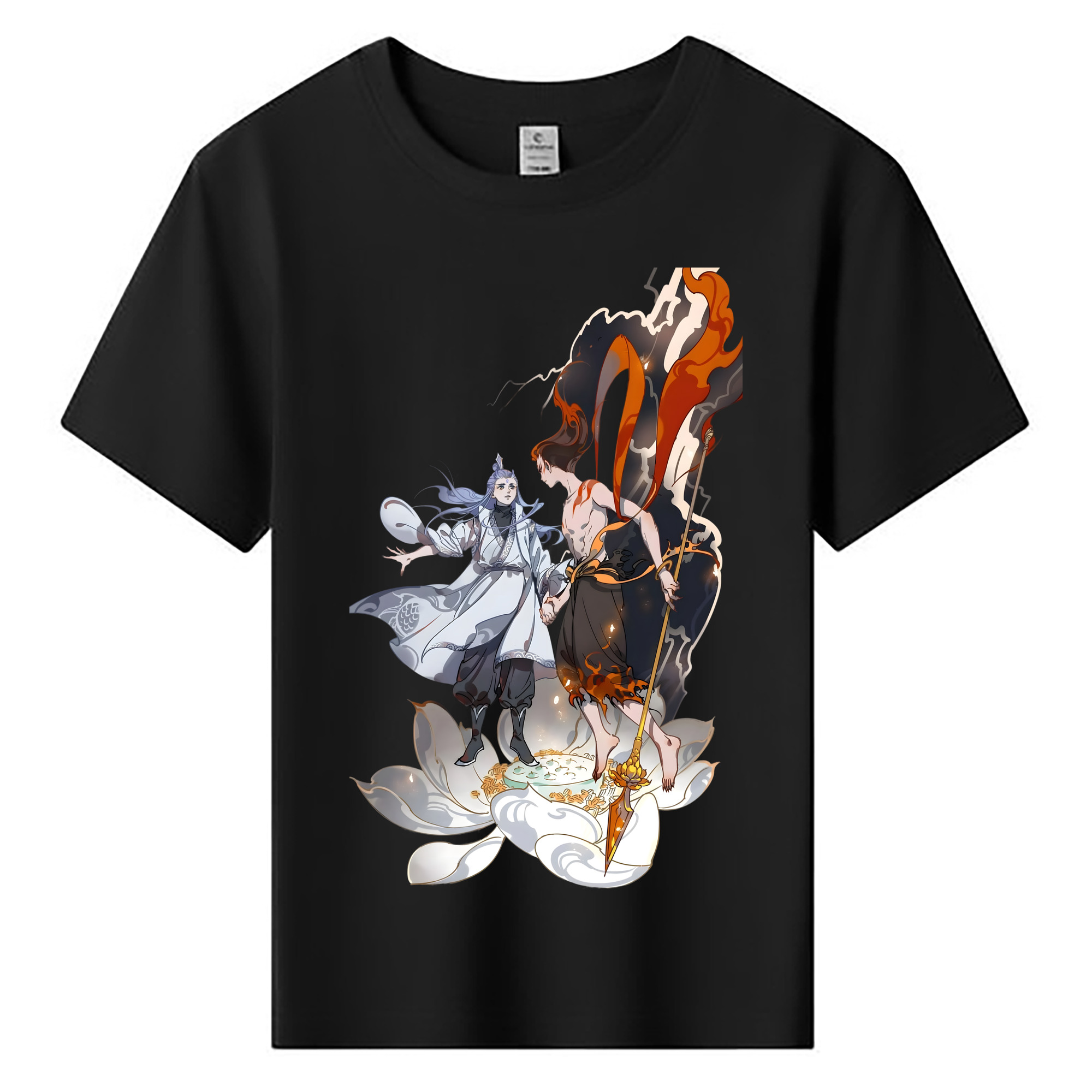 （画像用） Ne Zha 2 ナタ 魔童の大暴れ 綿100％キッズTシャツ（フロントプリント）