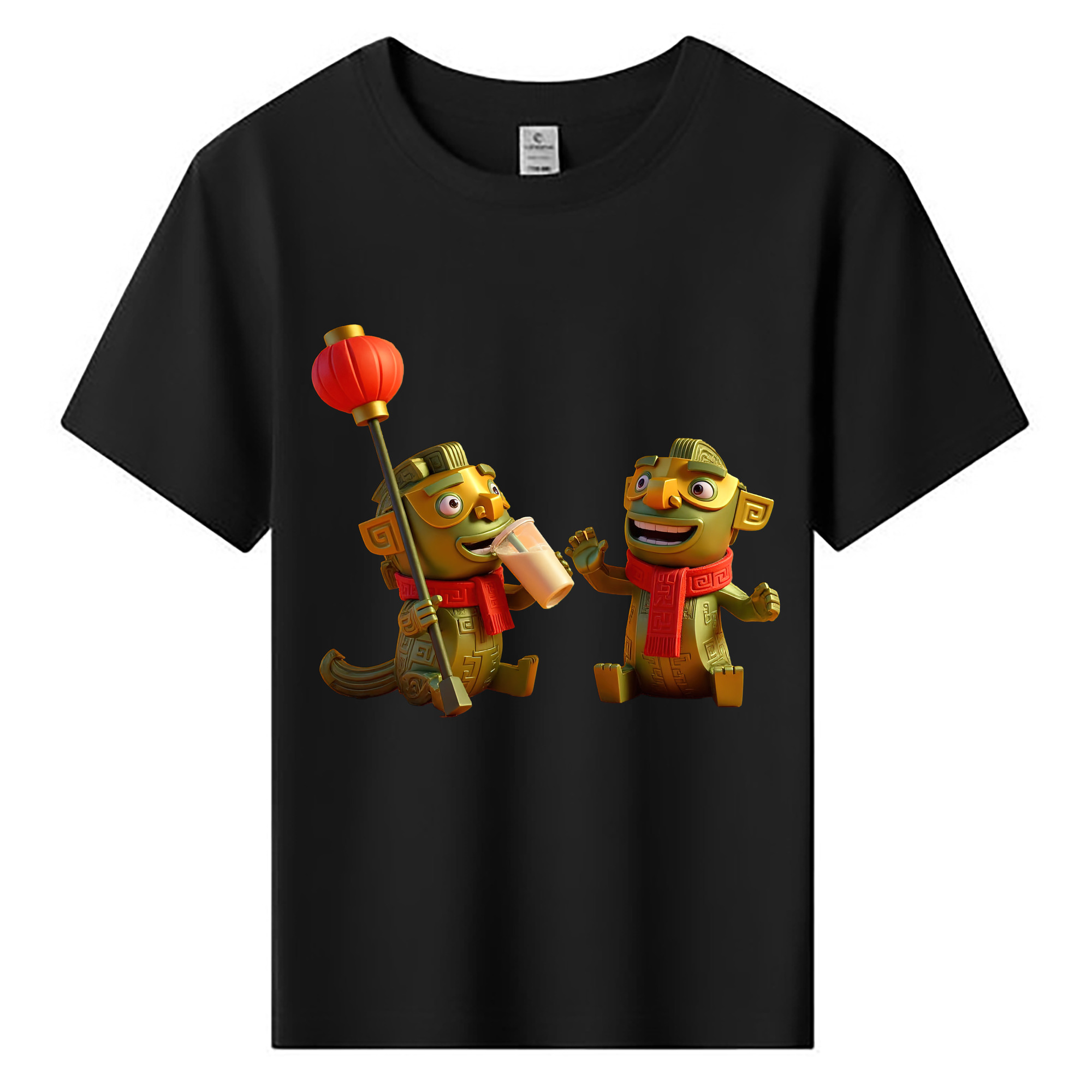 （画像用） Ne Zha 2 ナタ 魔童の大暴れ 綿100％キッズTシャツ（フロントプリント）