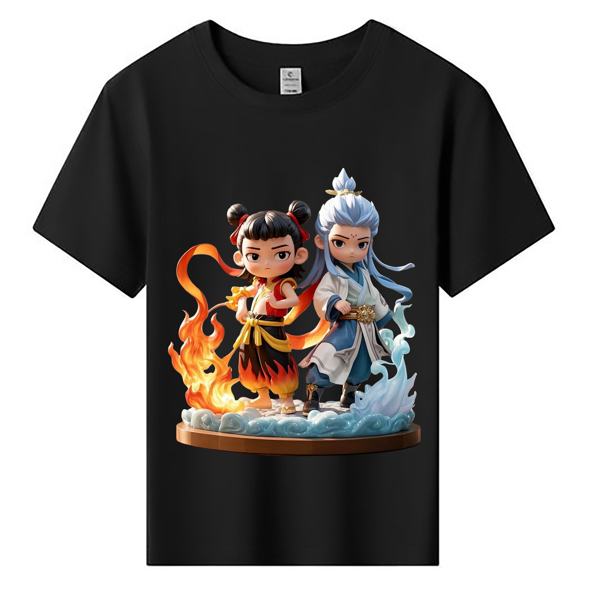 （画像用） Ne Zha 2 ナタ 魔童の大暴れ 綿100％キッズTシャツ（フロントプリント）