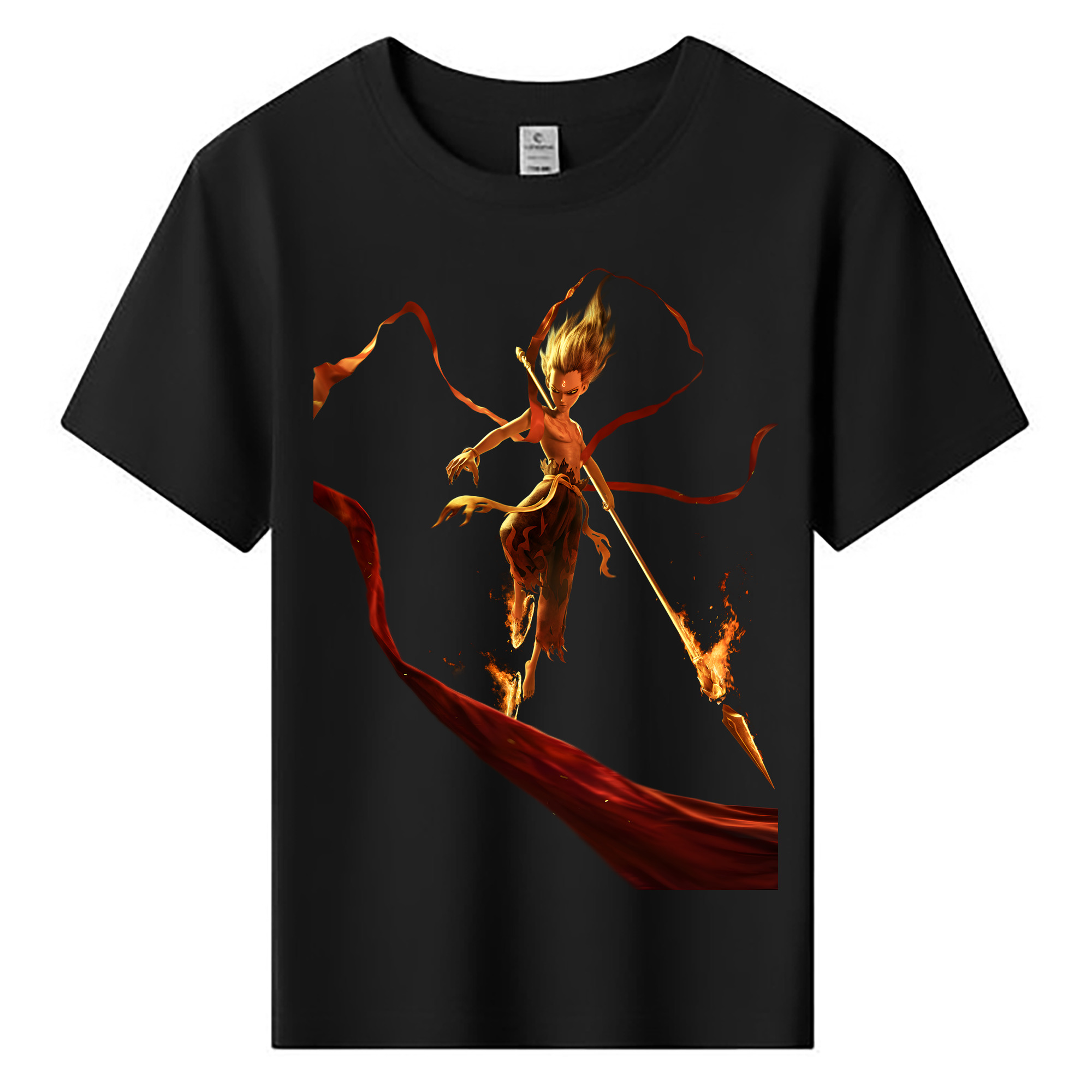 （画像用） Ne Zha 2 ナタ 魔童の大暴れ 綿100％キッズTシャツ（フロントプリント）