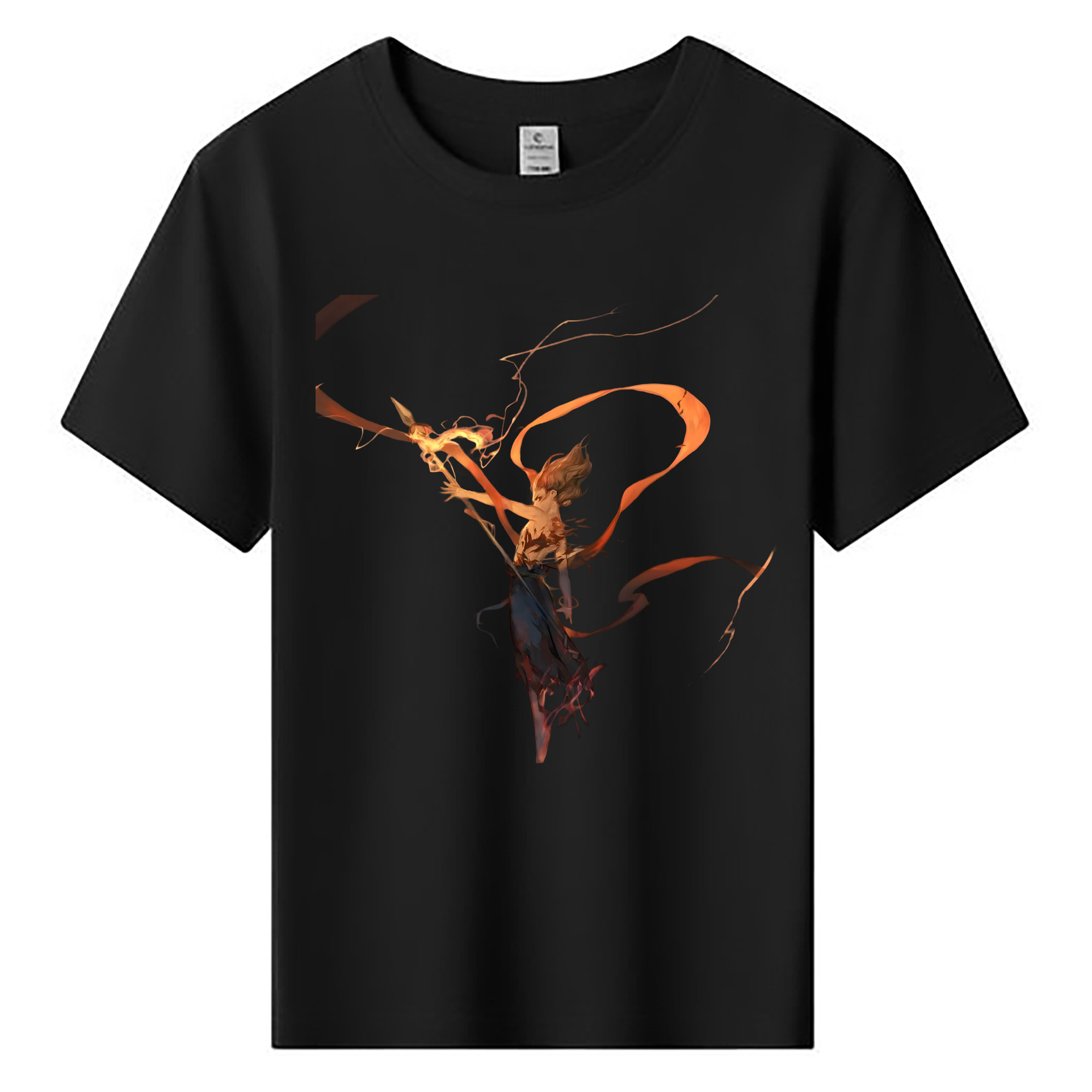 （画像用） Ne Zha 2 ナタ 魔童の大暴れ 綿100％キッズTシャツ（フロントプリント）