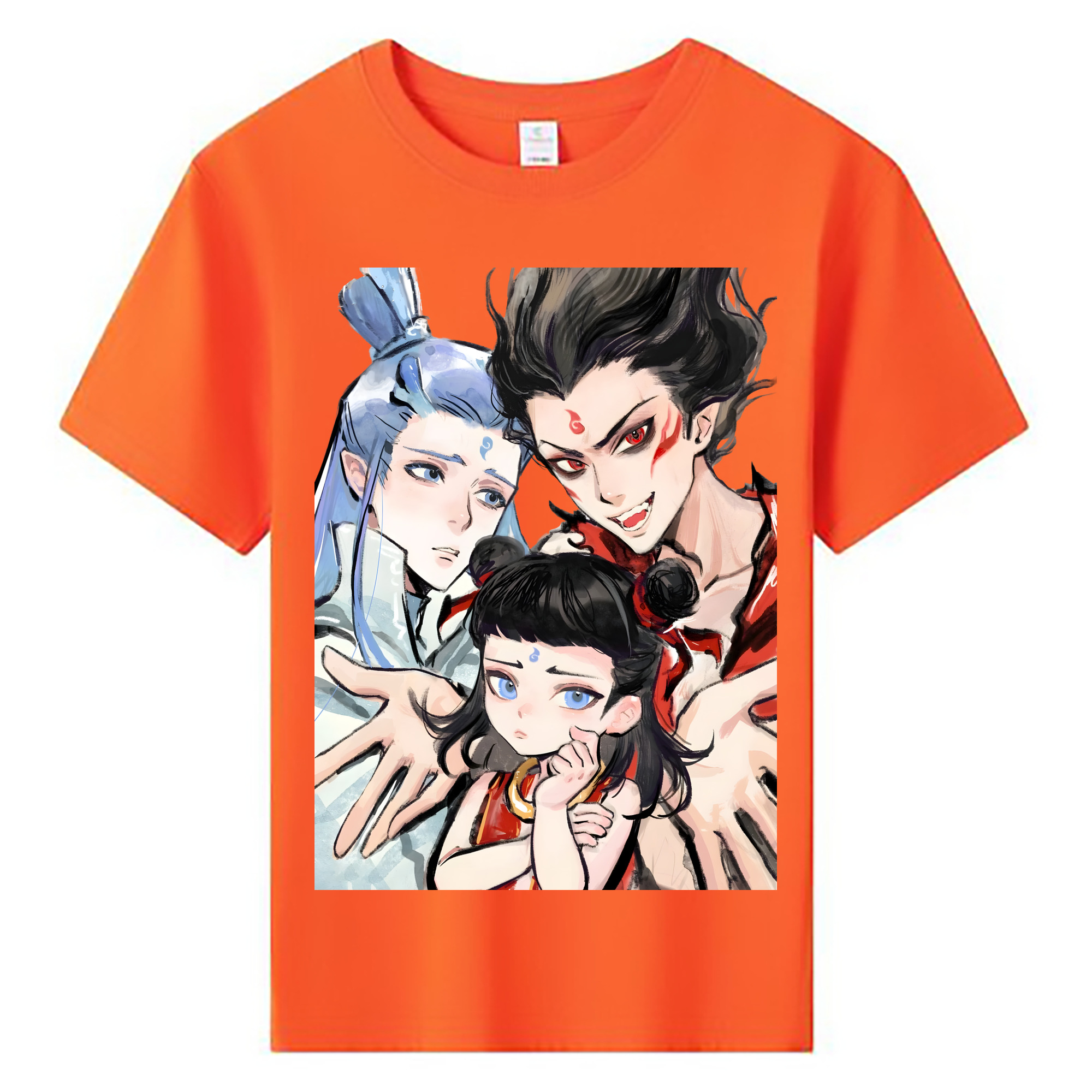 （画像用） Ne Zha 2 ナタ 魔童の大暴れ 綿100％キッズTシャツ（フロントプリント）