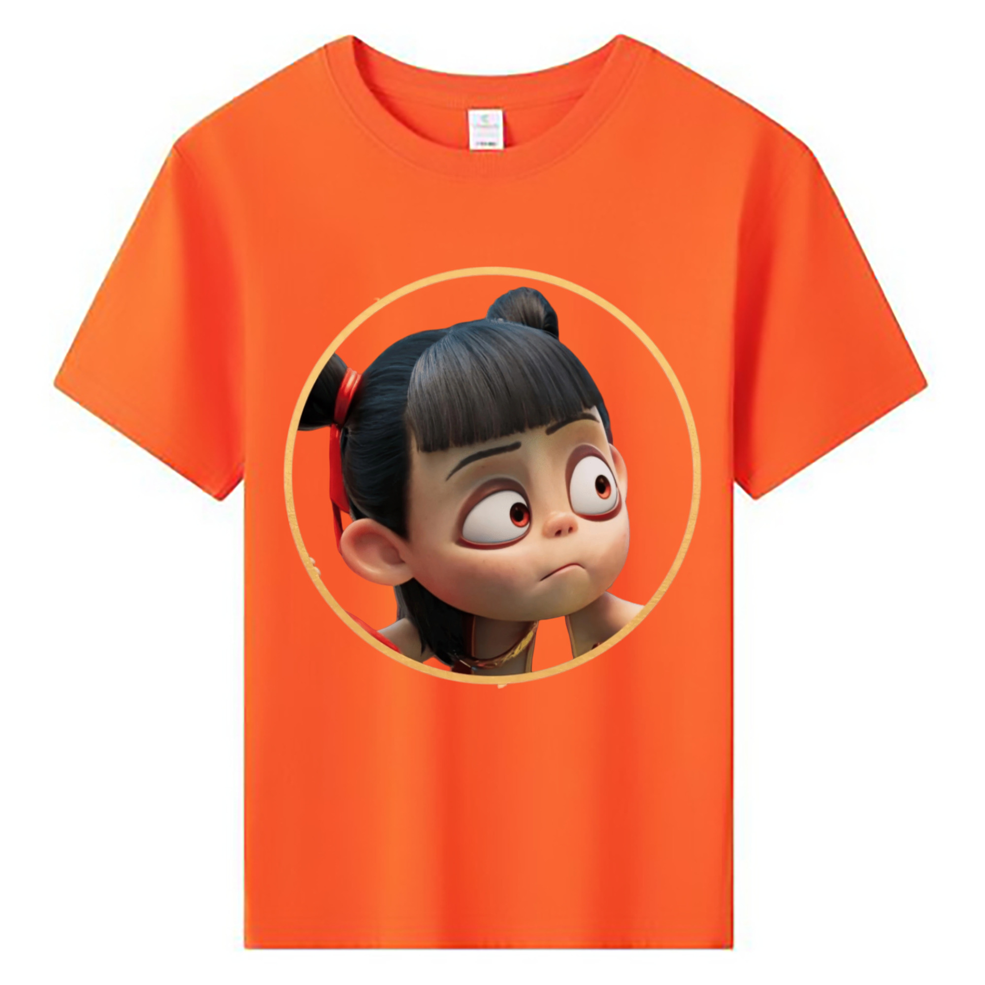 （画像用） Ne Zha 2 ナタ 魔童の大暴れ 綿100％キッズTシャツ（フロントプリント）