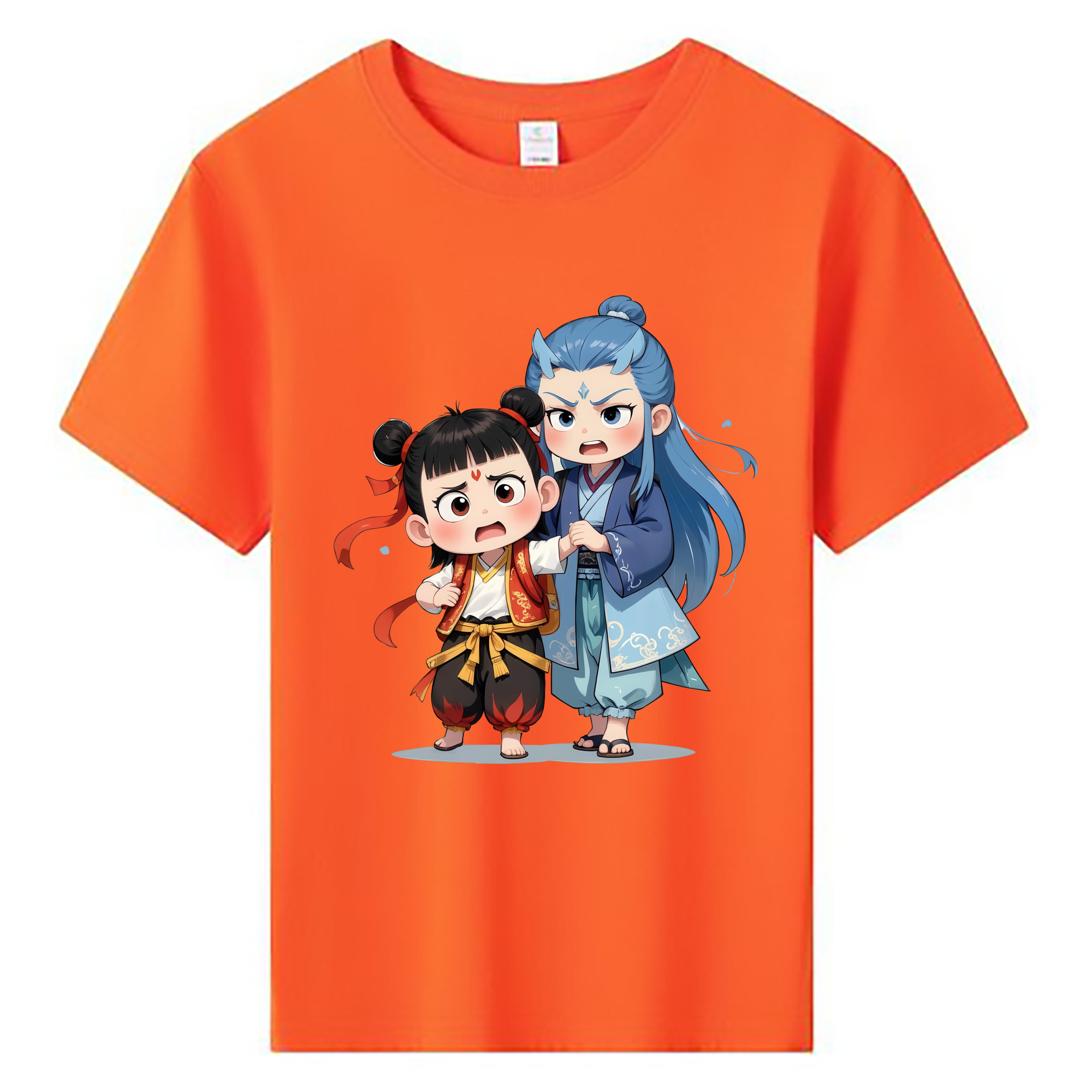 （画像用） Ne Zha 2 ナタ 魔童の大暴れ 綿100％キッズTシャツ（フロントプリント）