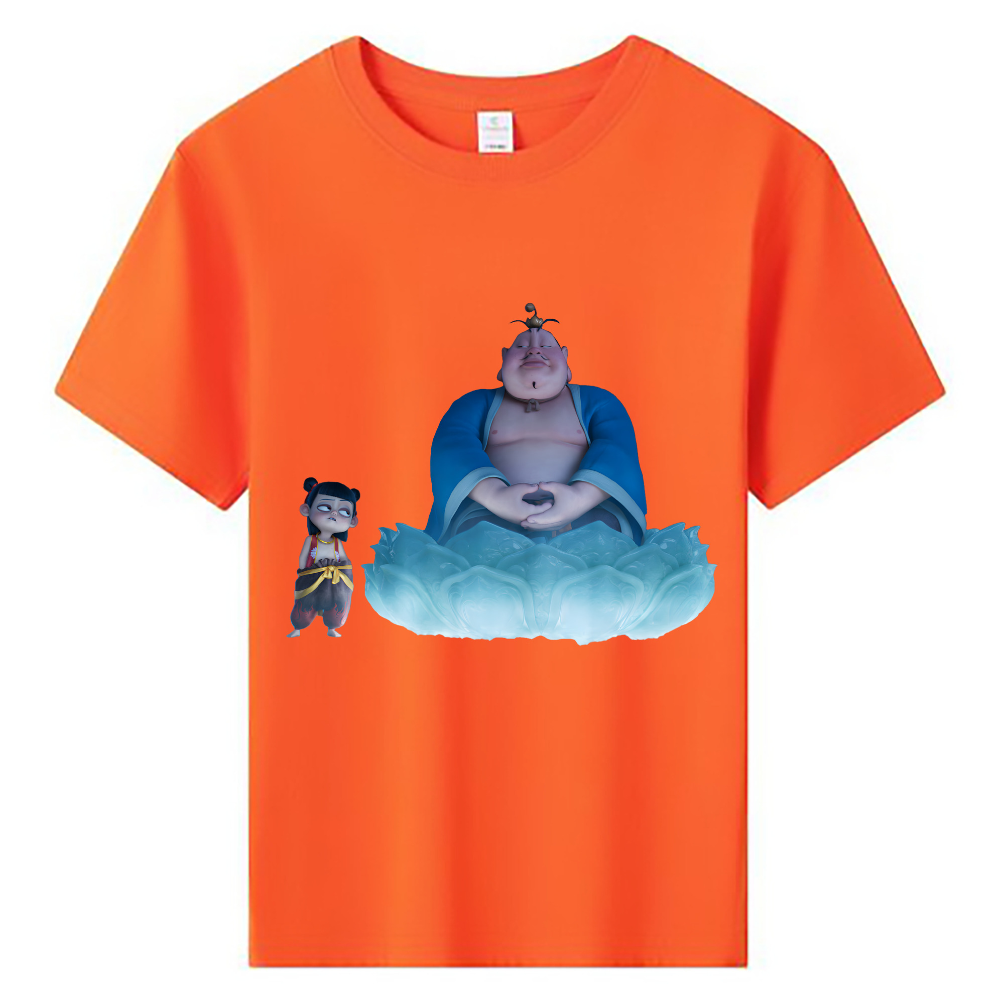 （画像用） Ne Zha 2 ナタ 魔童の大暴れ 綿100％キッズTシャツ（フロントプリント）