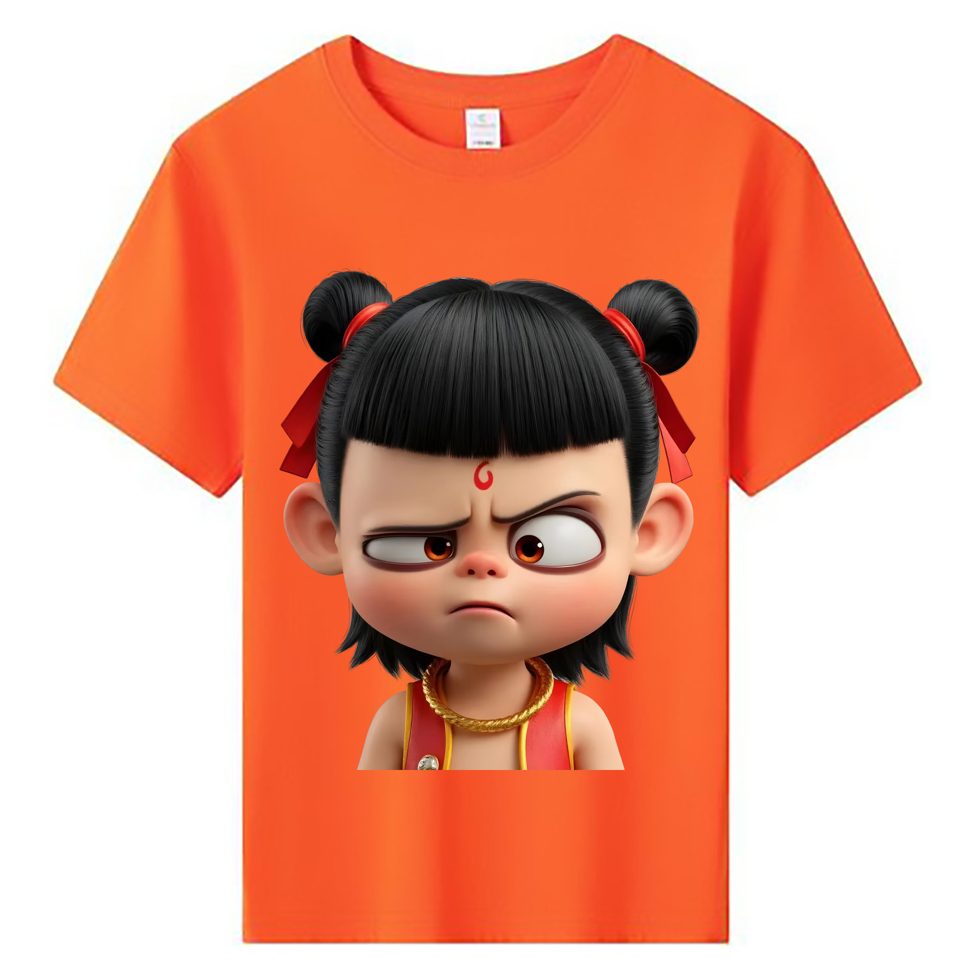 （画像用） Ne Zha 2 ナタ 魔童の大暴れ 綿100％キッズTシャツ（フロントプリント）