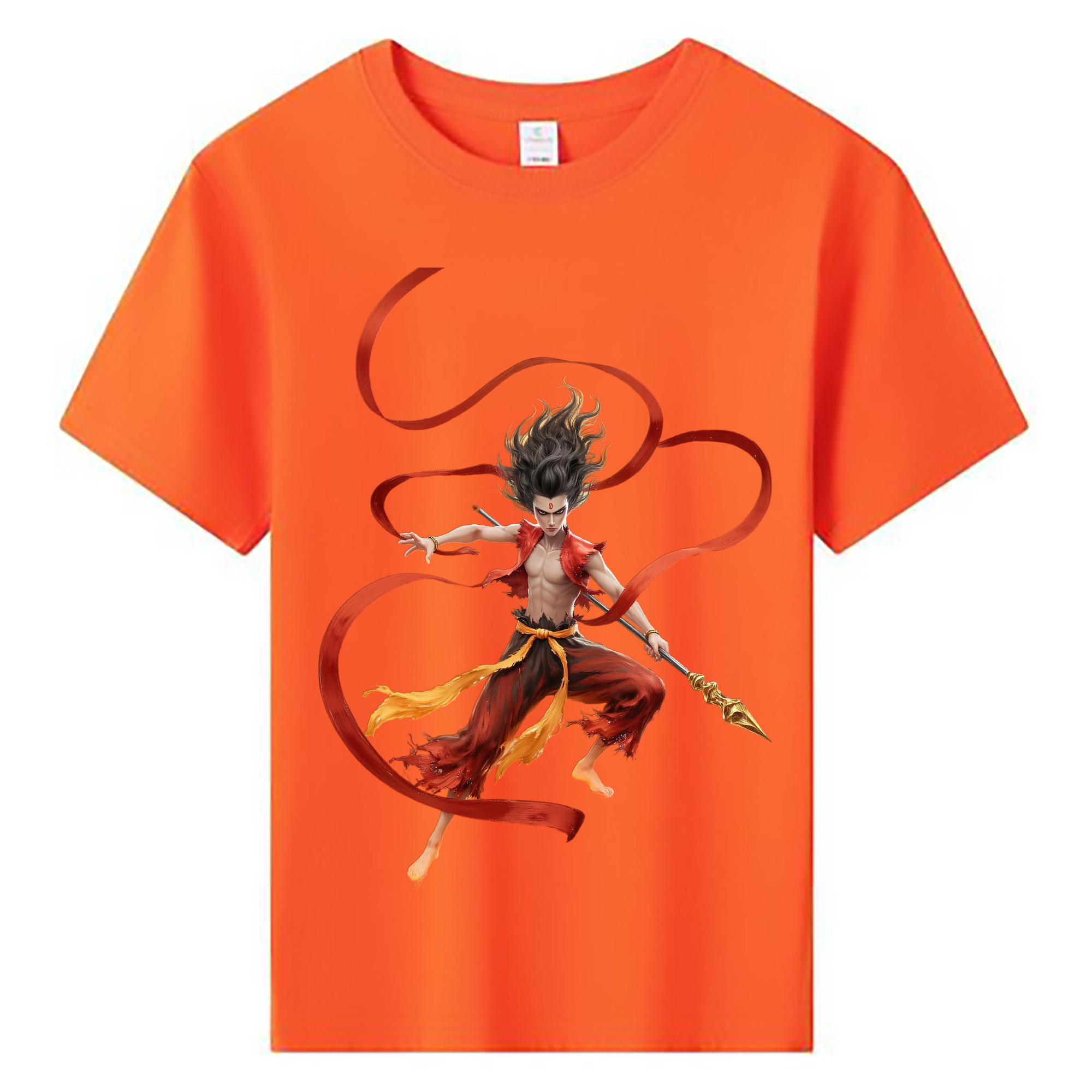 （画像用） Ne Zha 2 ナタ 魔童の大暴れ 綿100％キッズTシャツ（フロントプリント）