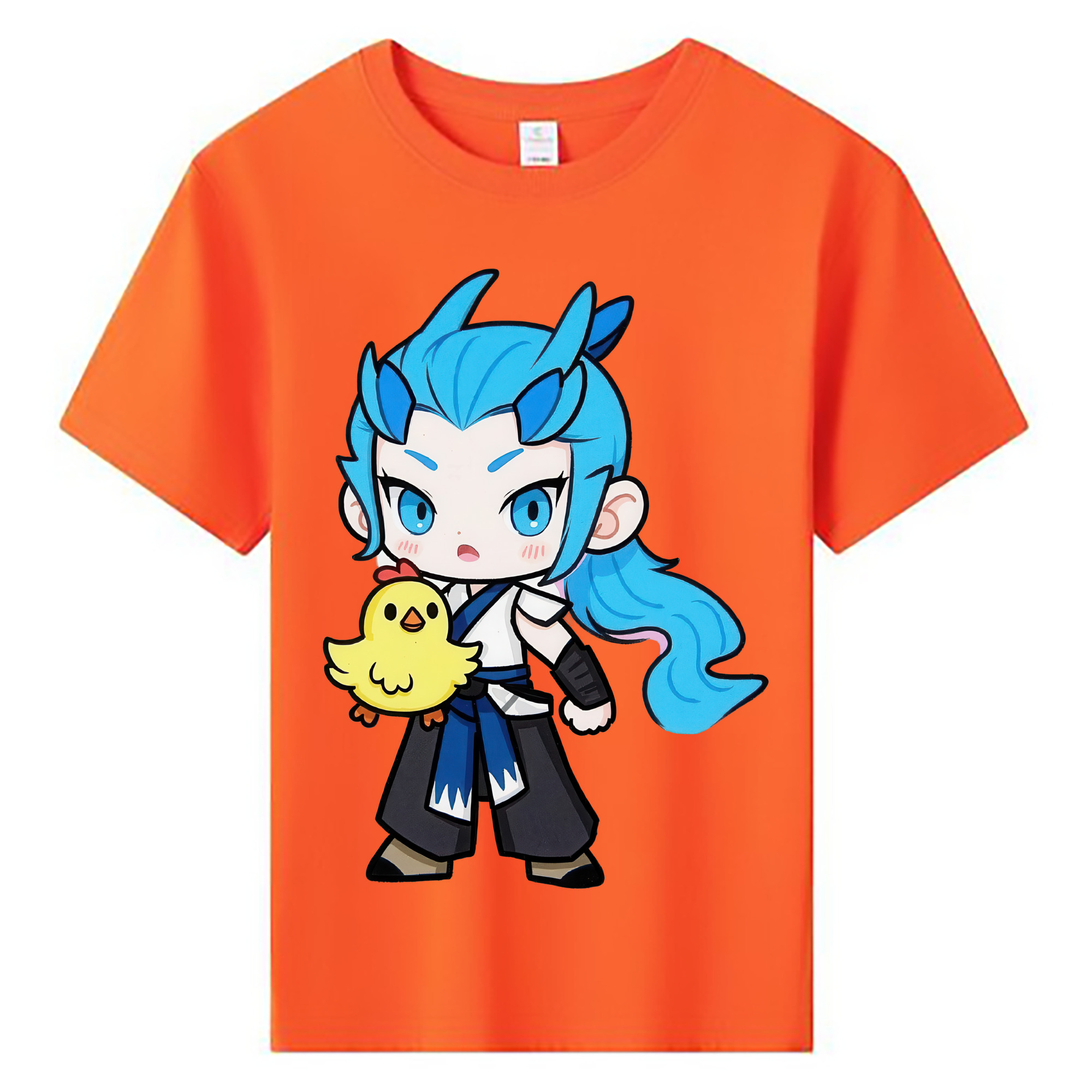 （画像用） Ne Zha 2 ナタ 魔童の大暴れ 綿100％キッズTシャツ（フロントプリント）