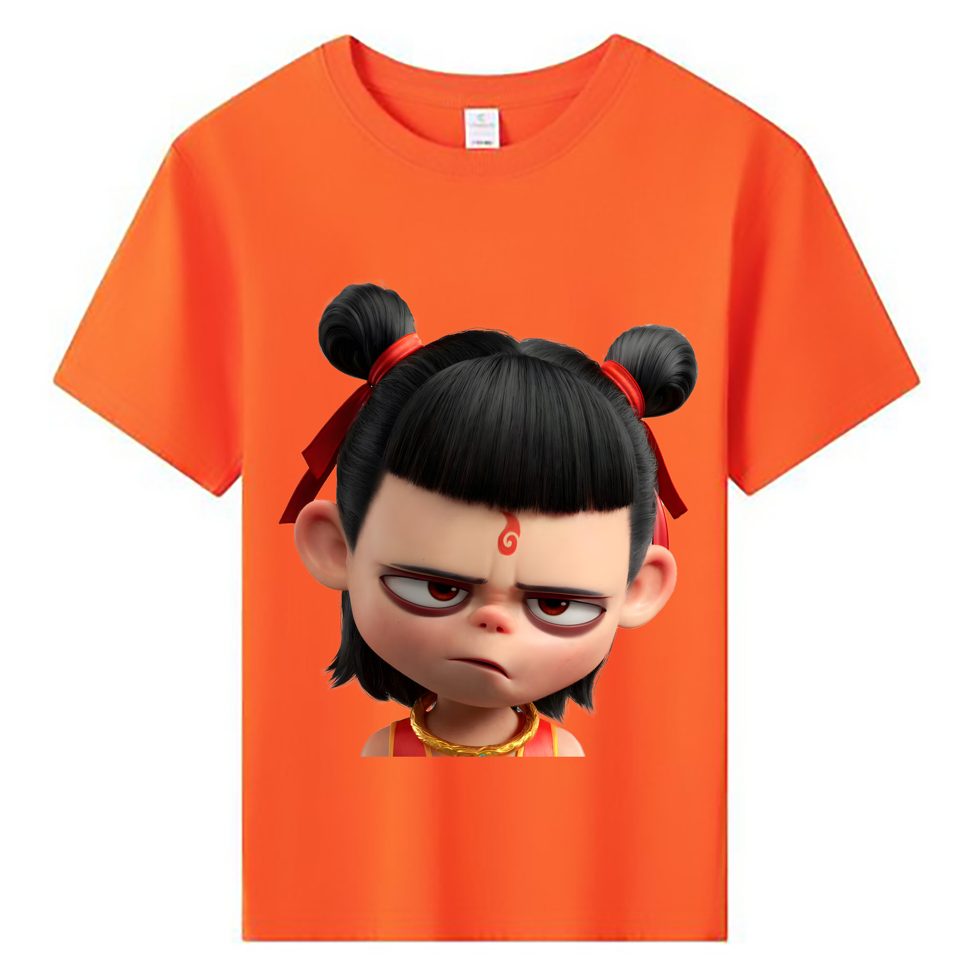 （画像用） Ne Zha 2 ナタ 魔童の大暴れ 綿100％キッズTシャツ（フロントプリント）