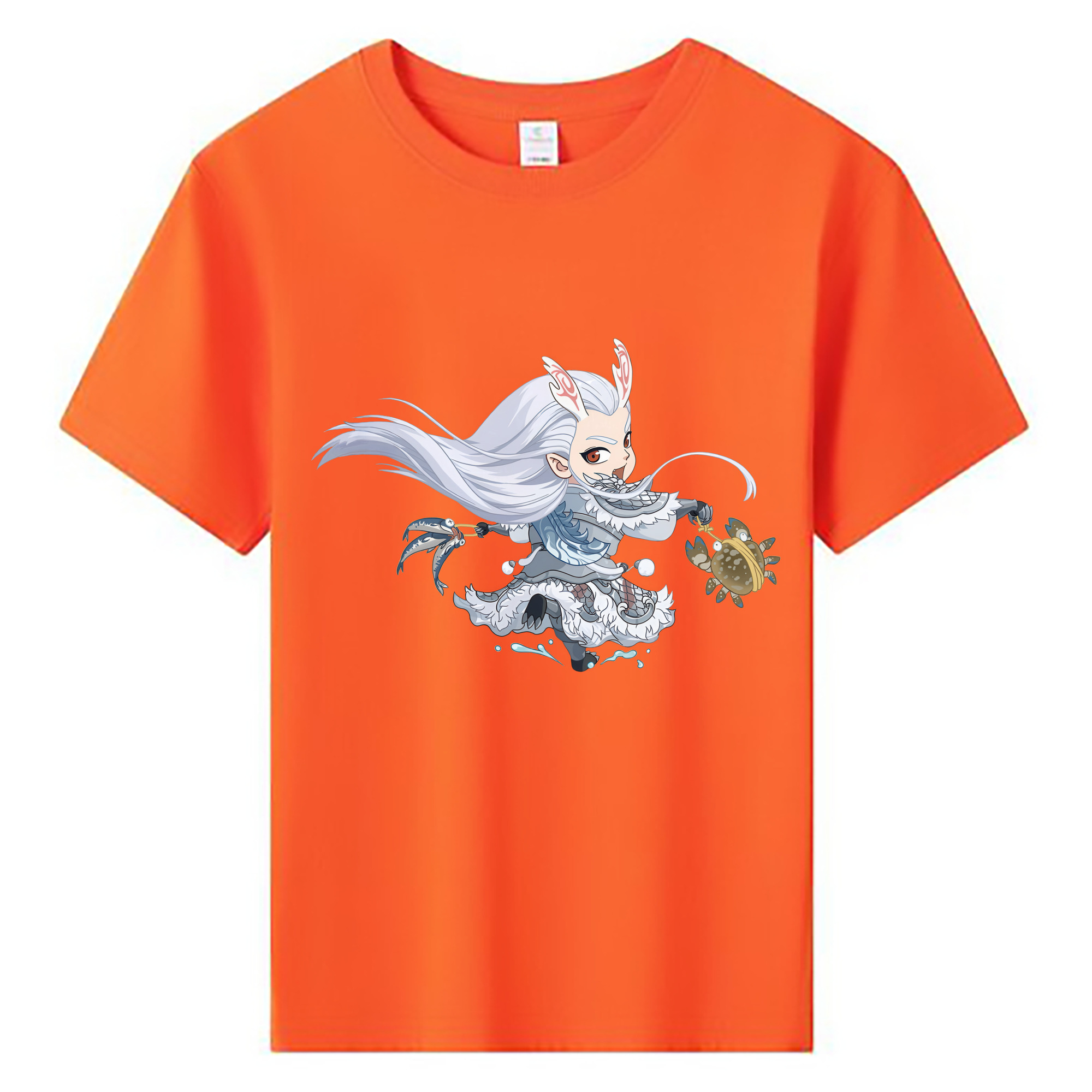 （画像用） Ne Zha 2 ナタ 魔童の大暴れ 綿100％キッズTシャツ（フロントプリント）