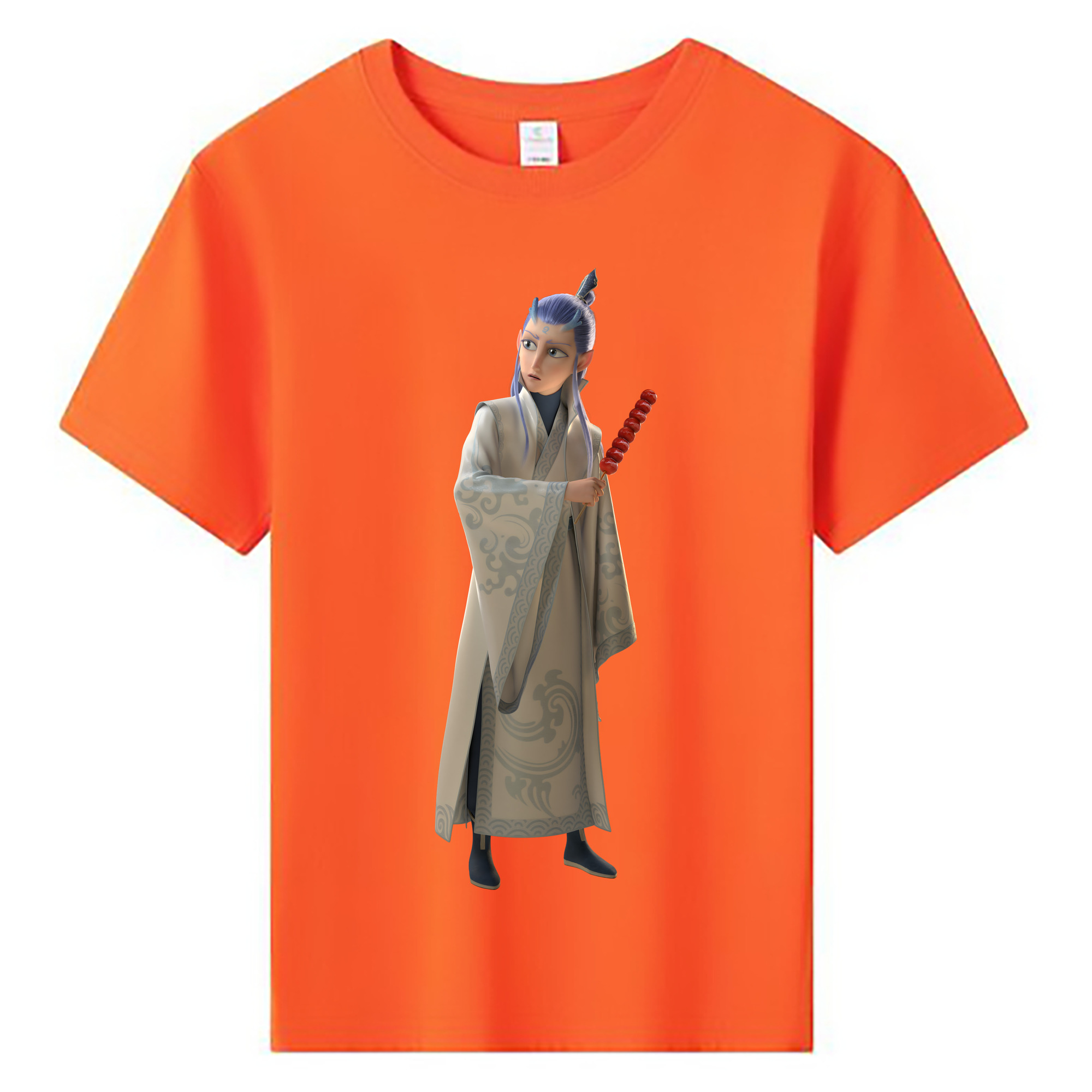 （画像用） Ne Zha 2 ナタ 魔童の大暴れ 綿100％キッズTシャツ（フロントプリント）