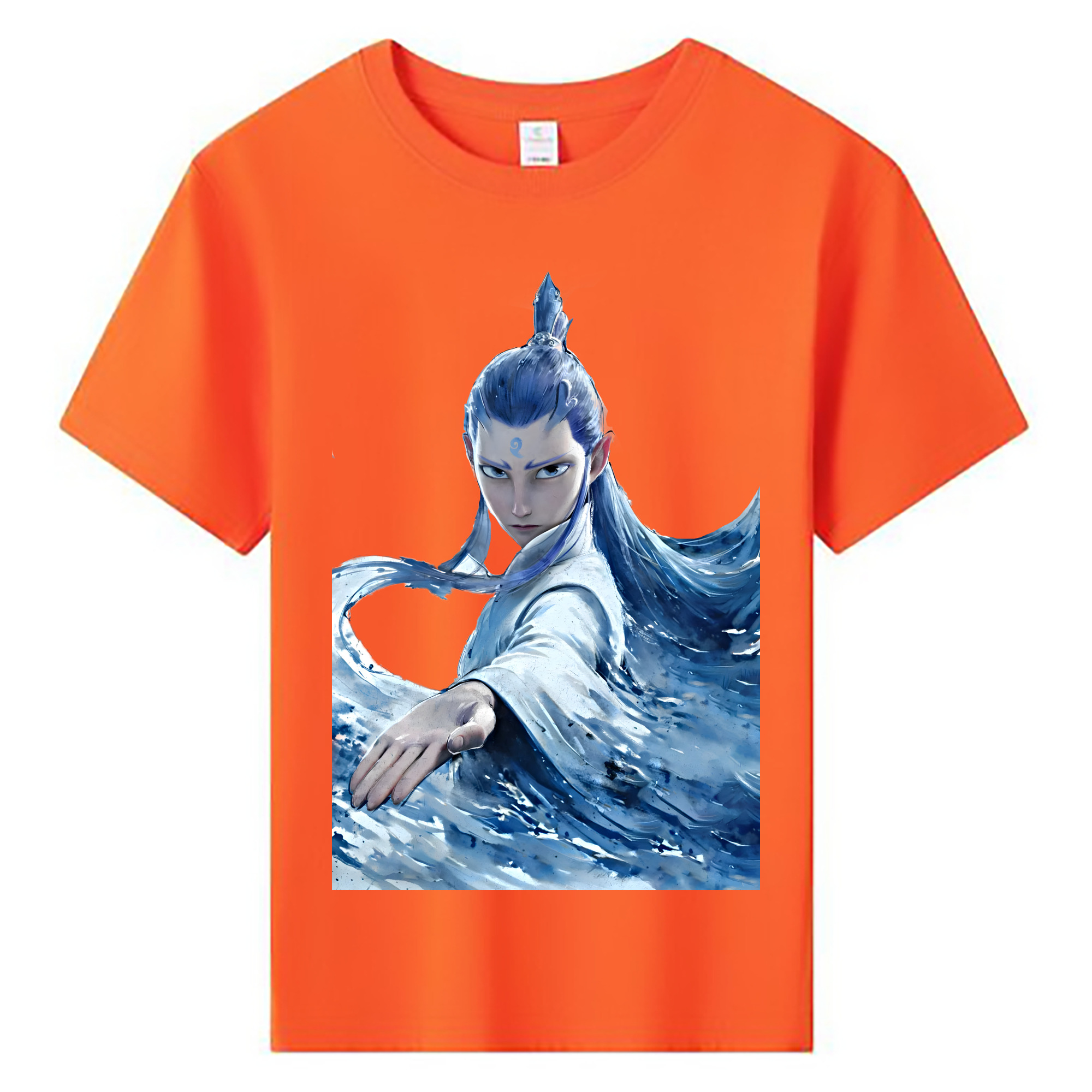 （画像用） Ne Zha 2 ナタ 魔童の大暴れ 綿100％キッズTシャツ（フロントプリント）