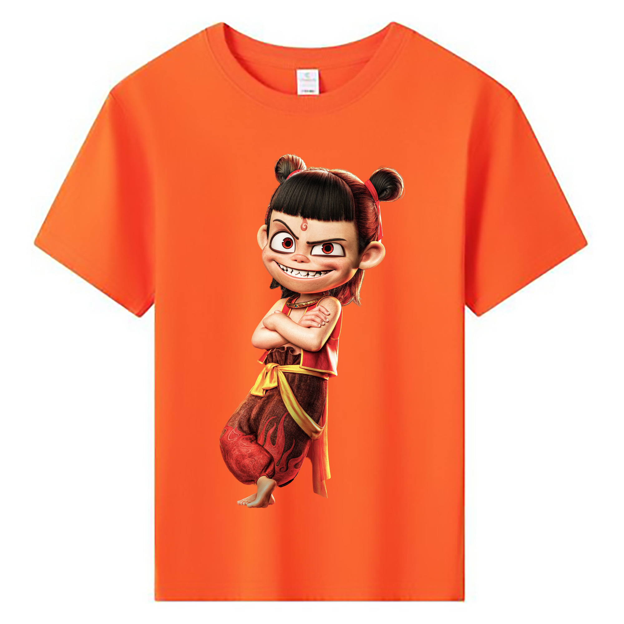 （画像用） Ne Zha 2 ナタ 魔童の大暴れ 綿100％キッズTシャツ（フロントプリント）