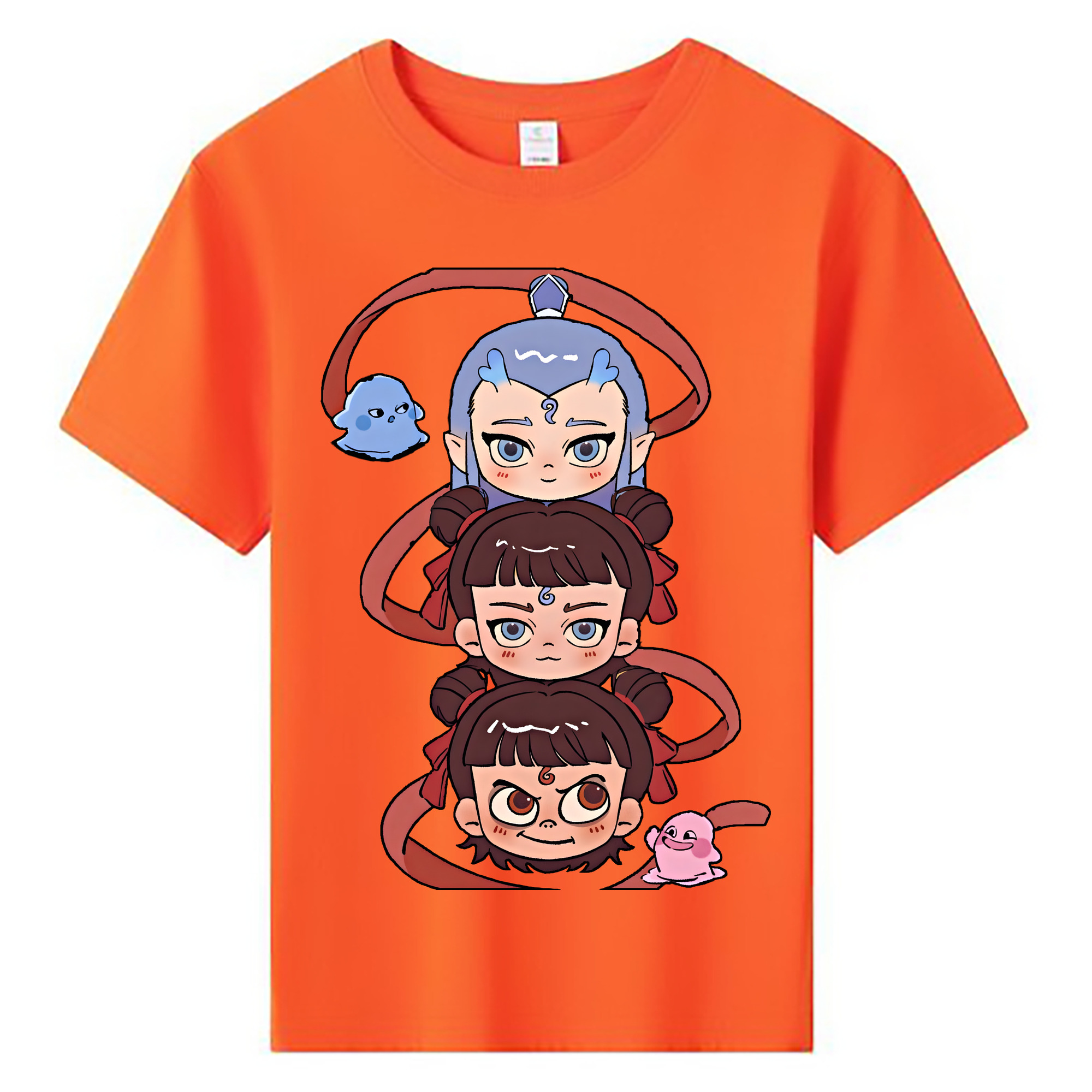 （画像用） Ne Zha 2 ナタ 魔童の大暴れ 綿100％キッズTシャツ（フロントプリント）