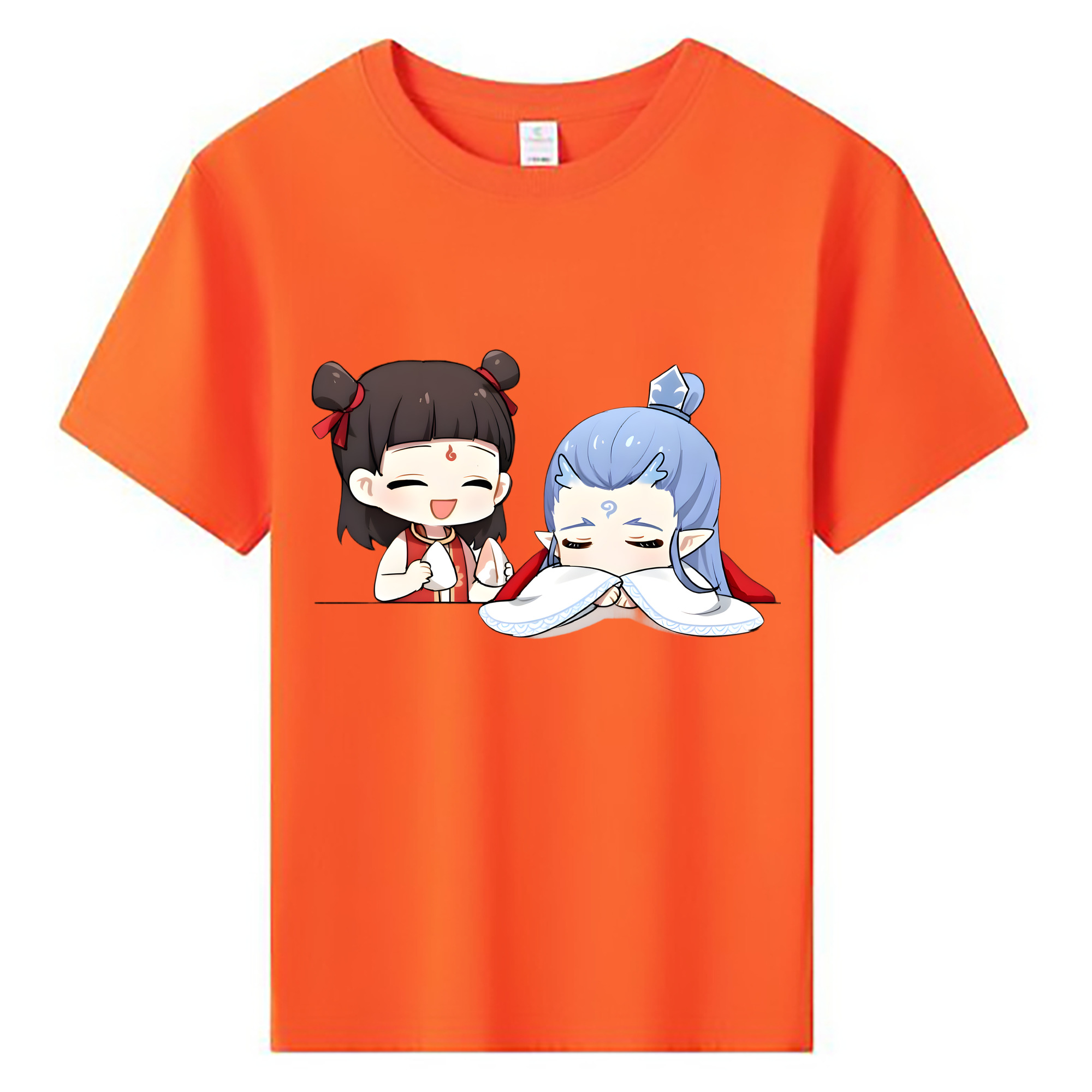 （画像用） Ne Zha 2 ナタ 魔童の大暴れ 綿100％キッズTシャツ（フロントプリント）