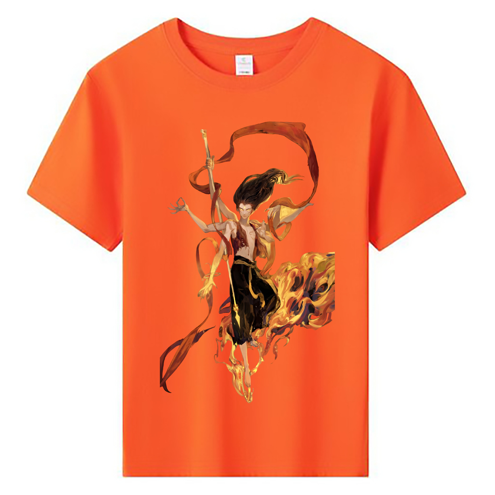（画像用） Ne Zha 2 ナタ 魔童の大暴れ 綿100％キッズTシャツ（フロントプリント）