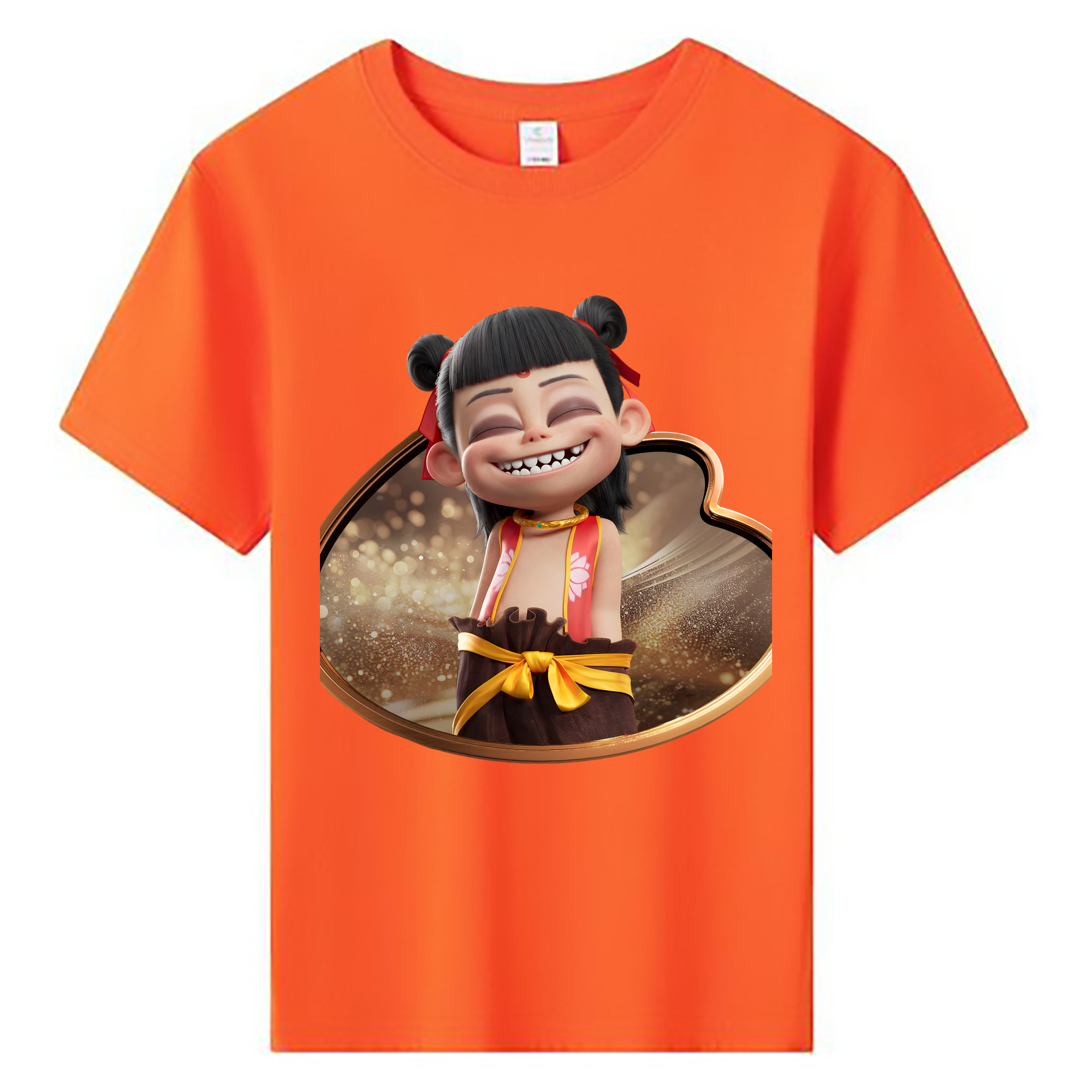 （画像用） Ne Zha 2 ナタ 魔童の大暴れ 綿100％キッズTシャツ（フロントプリント）
