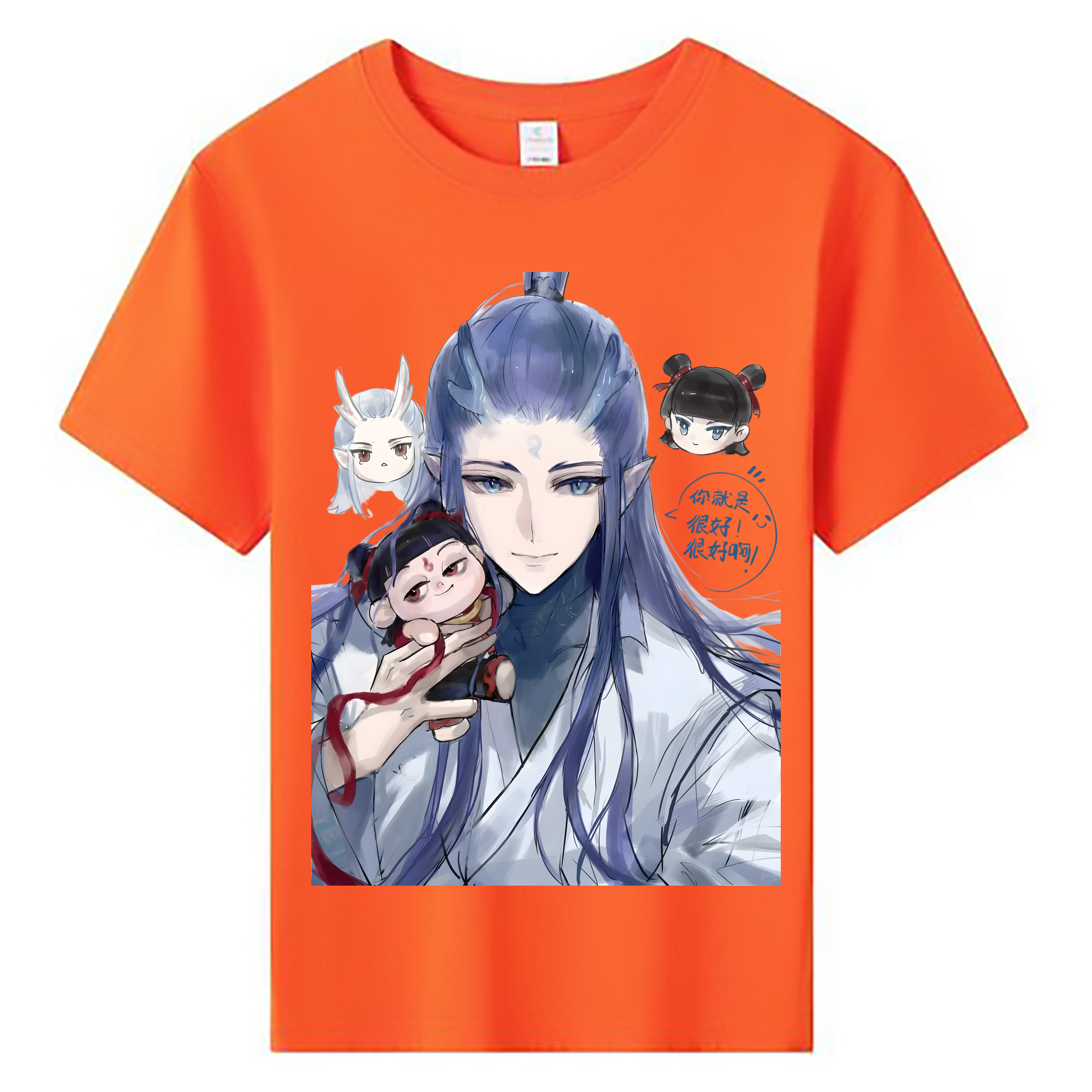 （画像用） Ne Zha 2 ナタ 魔童の大暴れ 綿100％キッズTシャツ（フロントプリント）