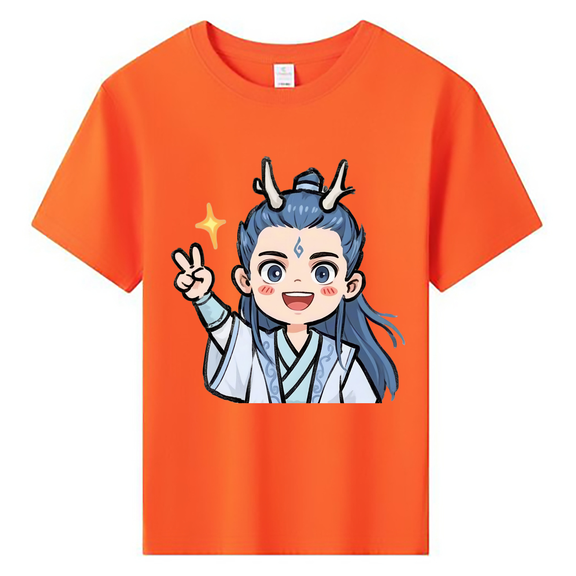 （画像用） Ne Zha 2 ナタ 魔童の大暴れ 綿100％キッズTシャツ（フロントプリント）