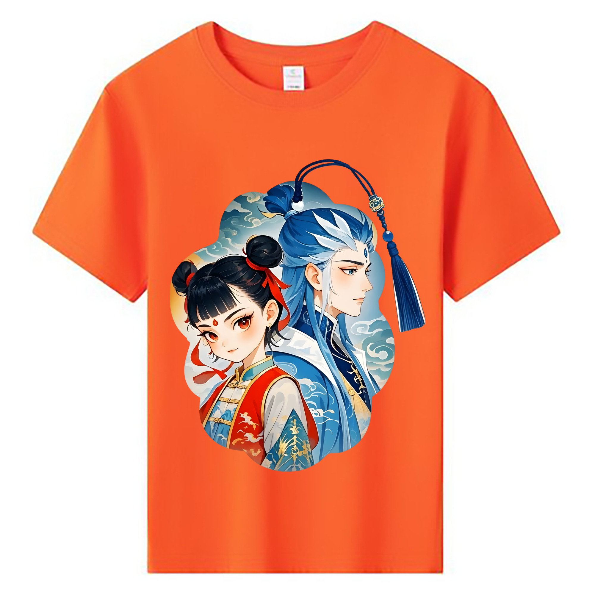 （画像用） Ne Zha 2 ナタ 魔童の大暴れ 綿100％キッズTシャツ（フロントプリント）