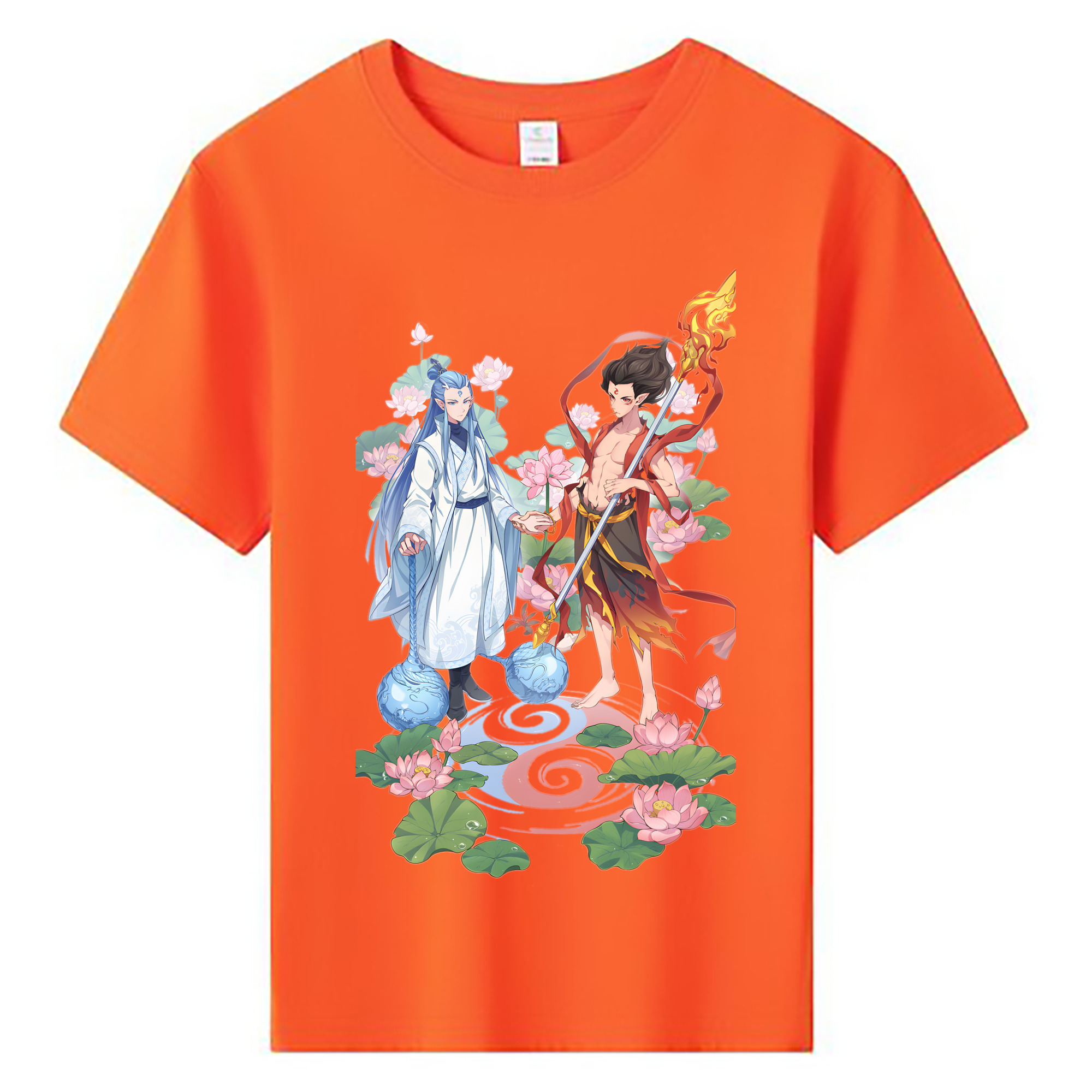 （画像用） Ne Zha 2 ナタ 魔童の大暴れ 綿100％キッズTシャツ（フロントプリント）