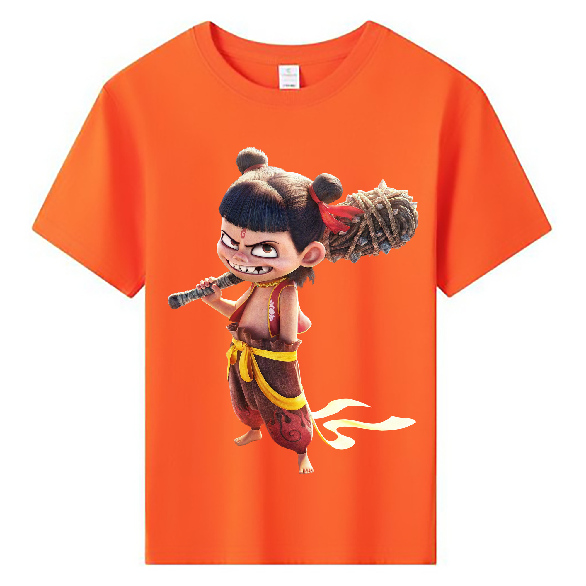 （画像用） Ne Zha 2 ナタ 魔童の大暴れ 綿100％キッズTシャツ（フロントプリント）