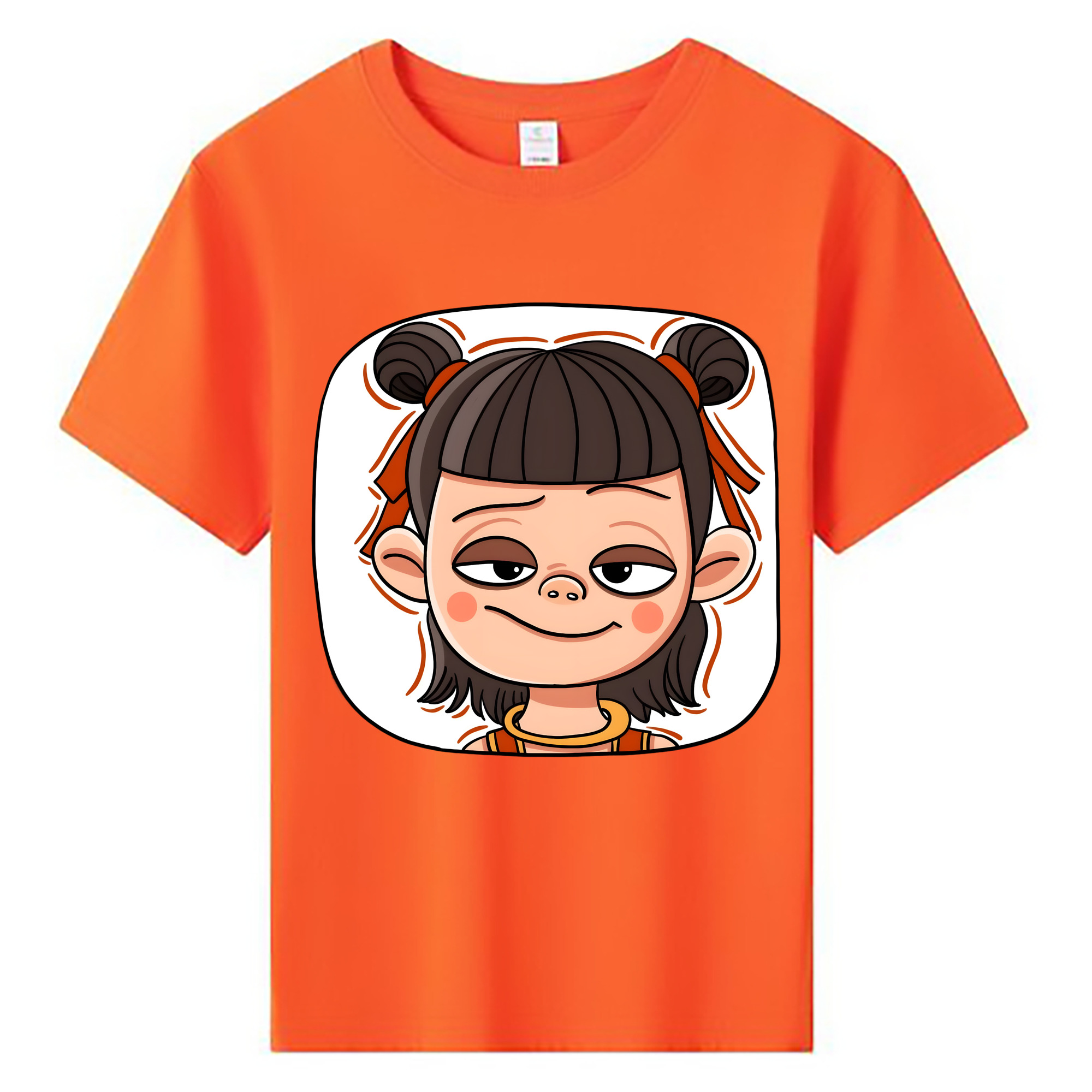 （画像用） Ne Zha 2 ナタ 魔童の大暴れ 綿100％キッズTシャツ（フロントプリント）