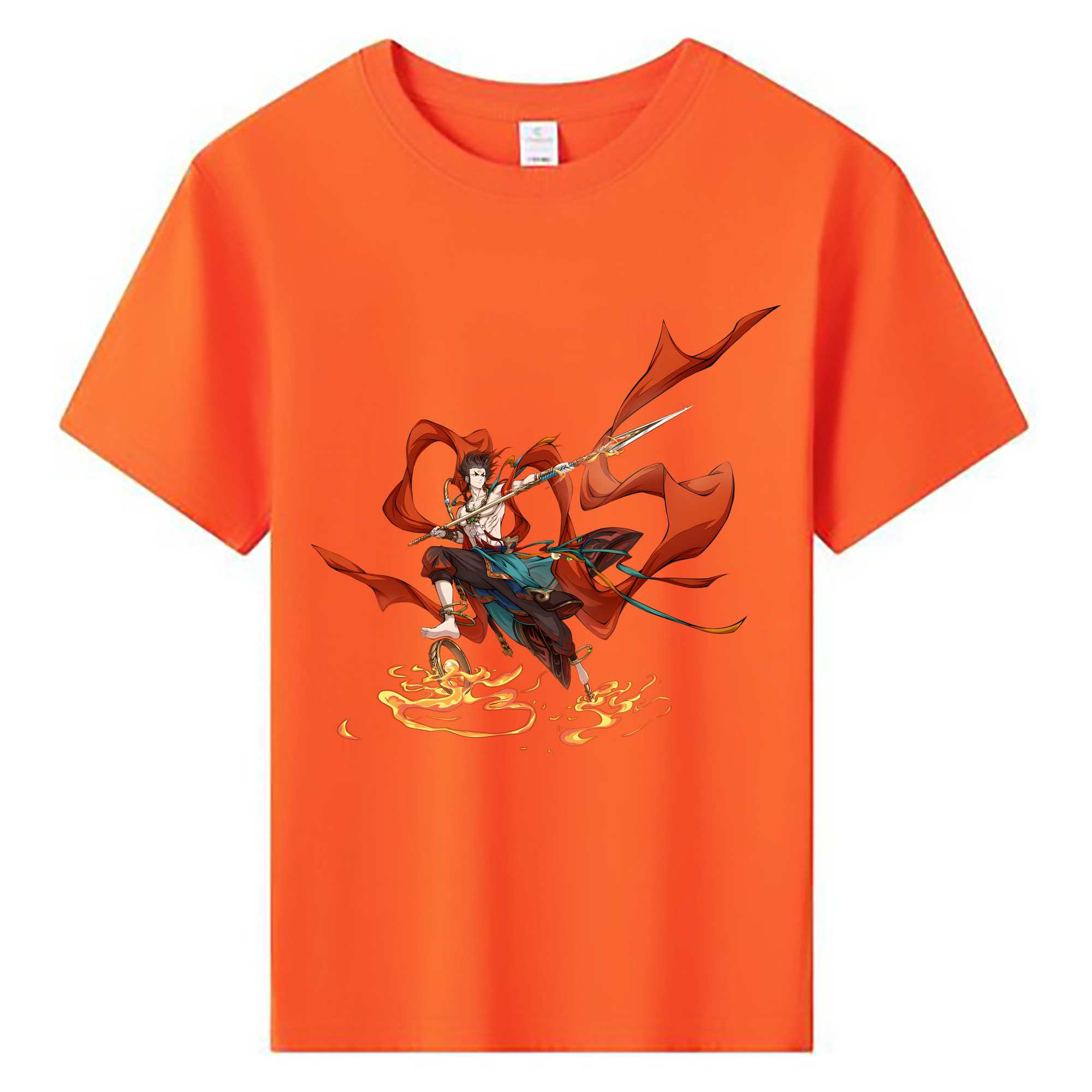 （画像用） Ne Zha 2 ナタ 魔童の大暴れ 綿100％キッズTシャツ（フロントプリント）