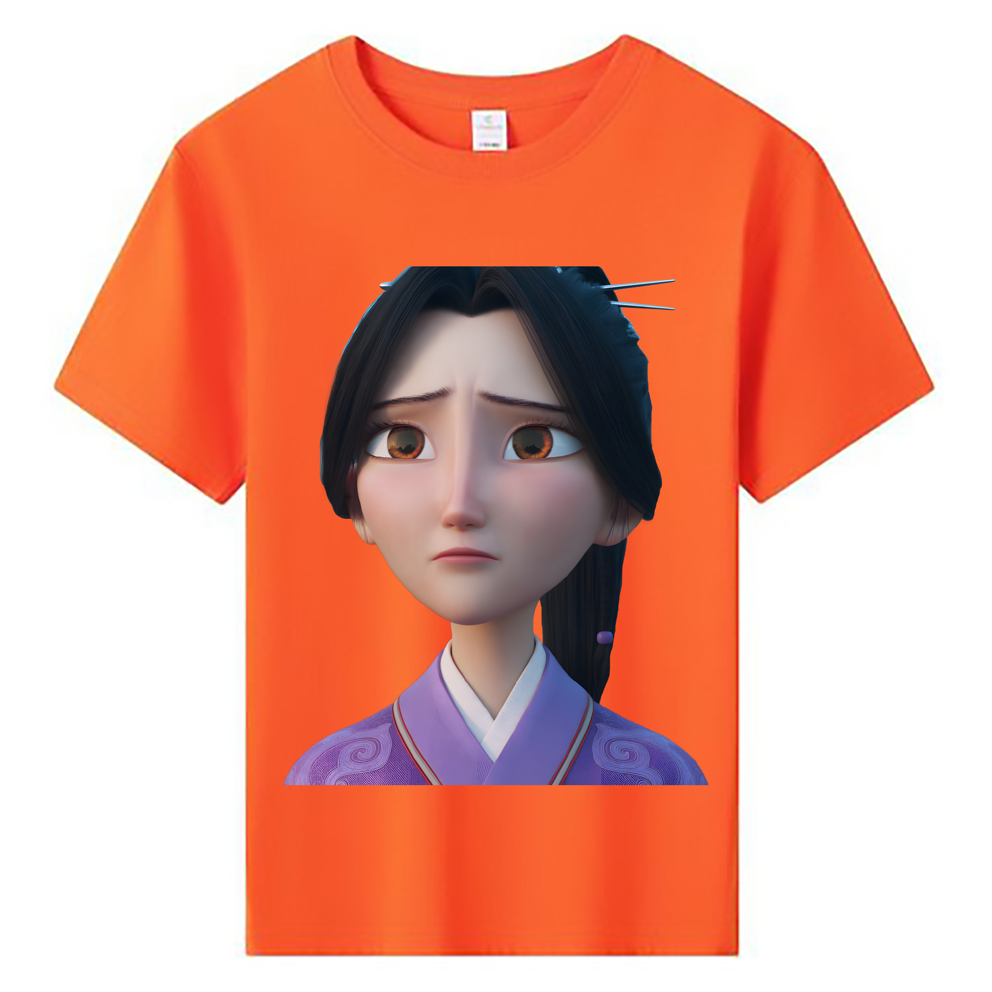 （画像用） Ne Zha 2 ナタ 魔童の大暴れ 綿100％キッズTシャツ（フロントプリント）