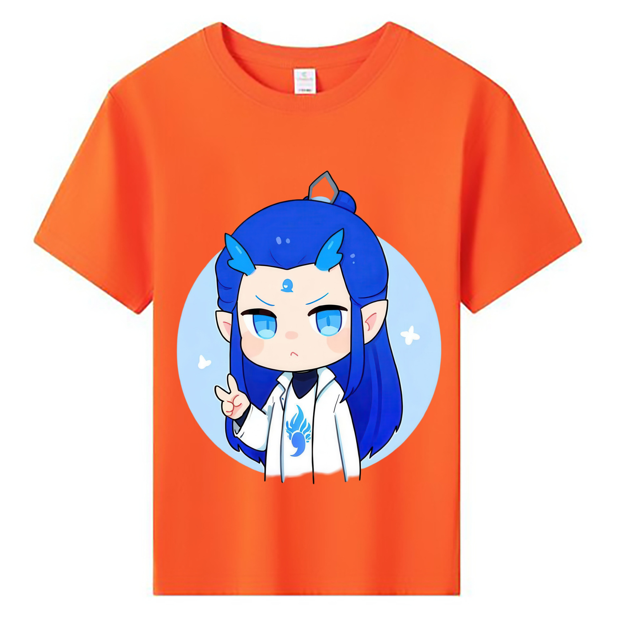（画像用） Ne Zha 2 ナタ 魔童の大暴れ 綿100％キッズTシャツ（フロントプリント）