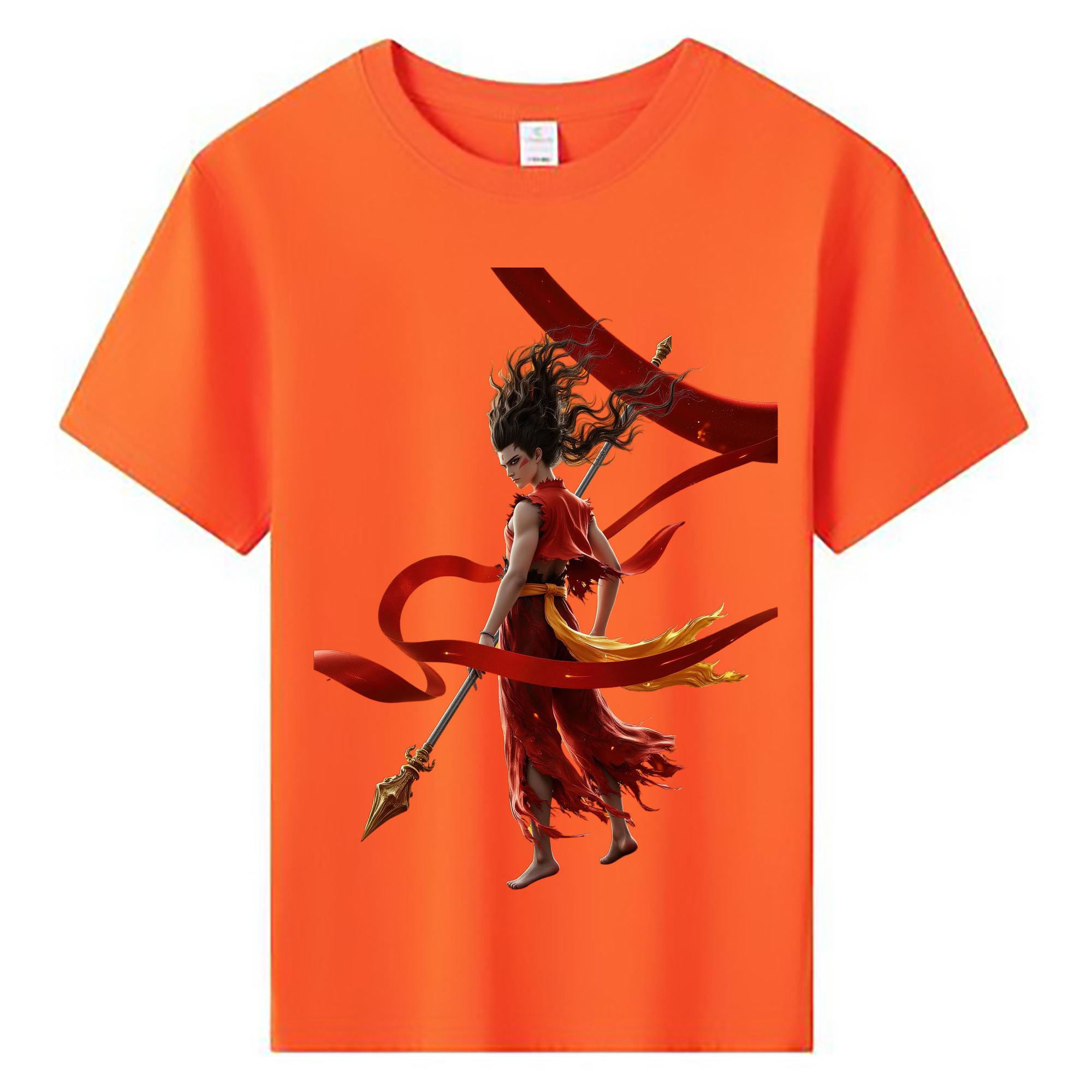 （画像用） Ne Zha 2 ナタ 魔童の大暴れ 綿100％キッズTシャツ（フロントプリント）