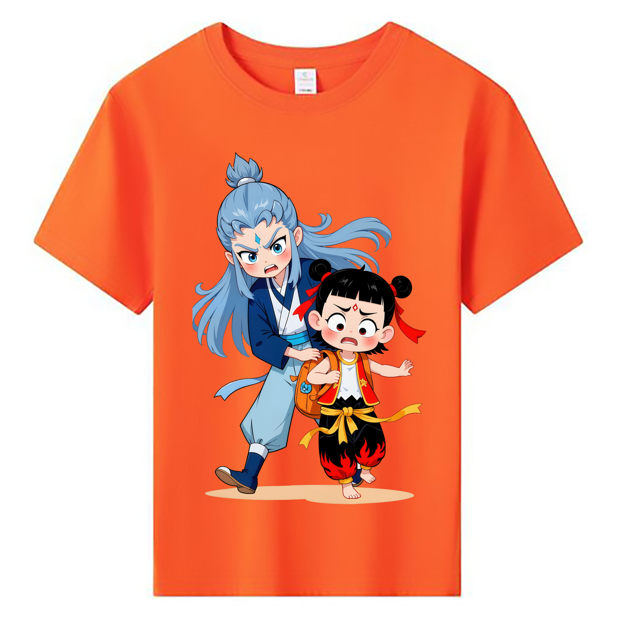 （画像用） Ne Zha 2 ナタ 魔童の大暴れ 綿100％キッズTシャツ（フロントプリント）