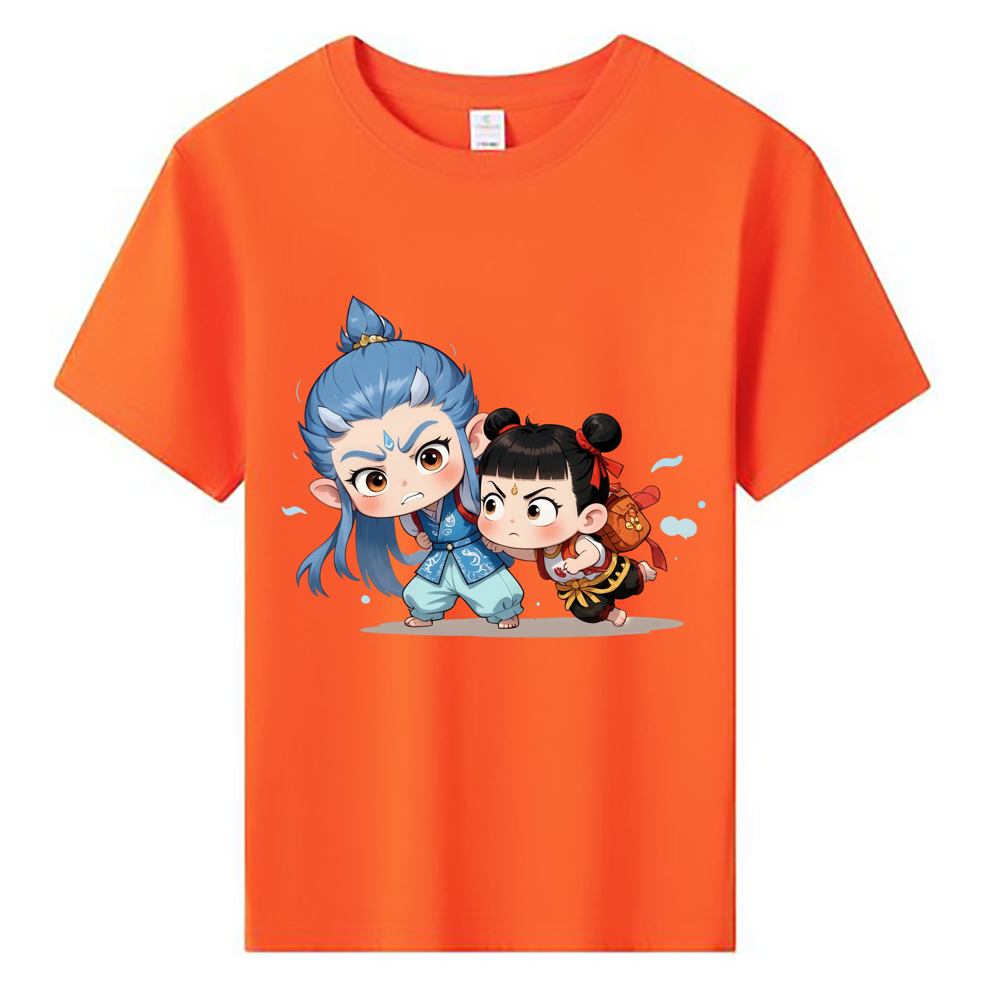 （画像用） Ne Zha 2 ナタ 魔童の大暴れ 綿100％キッズTシャツ（フロントプリント）